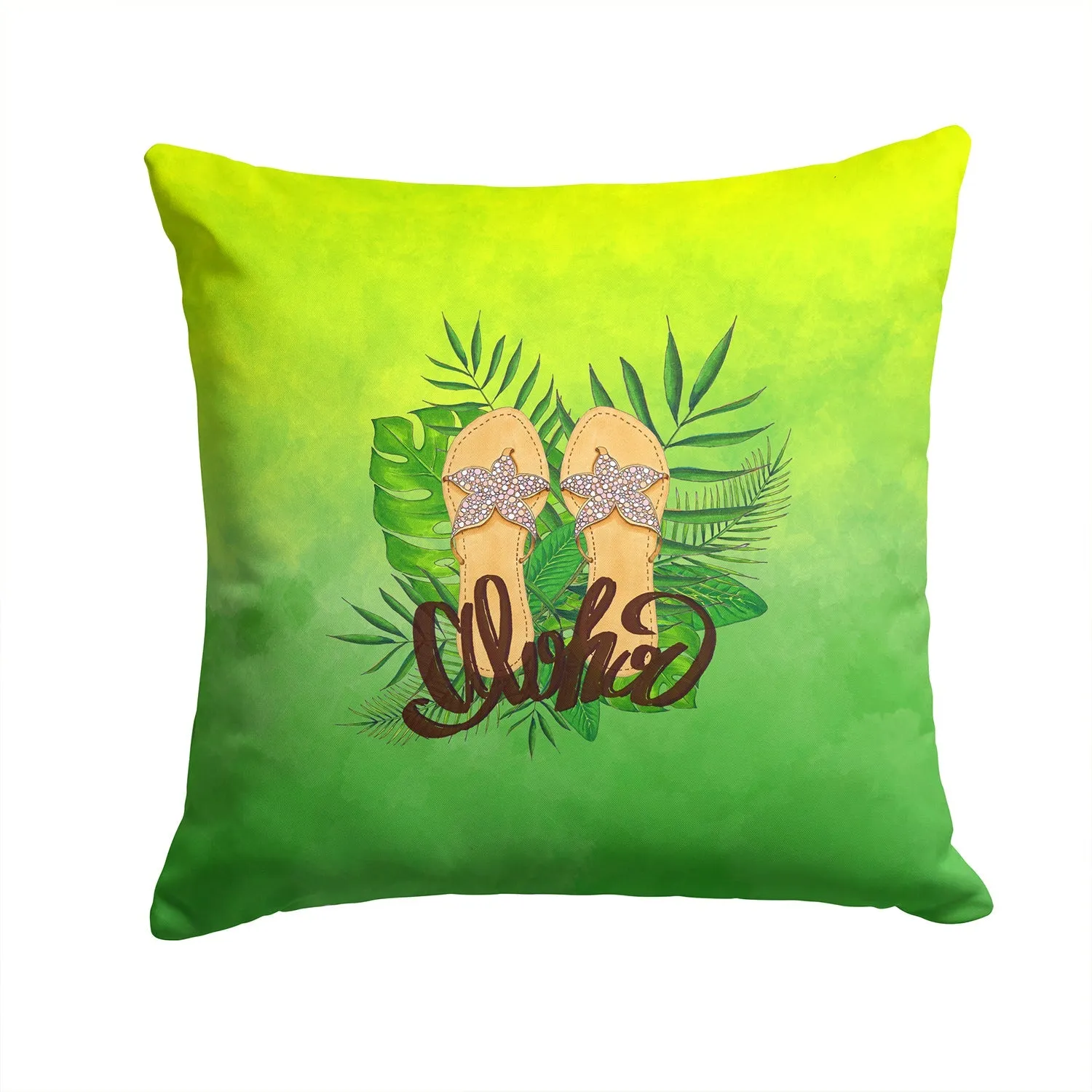 Aloha Flip Flops Fabric Decorative Pillow BB7449PW1414