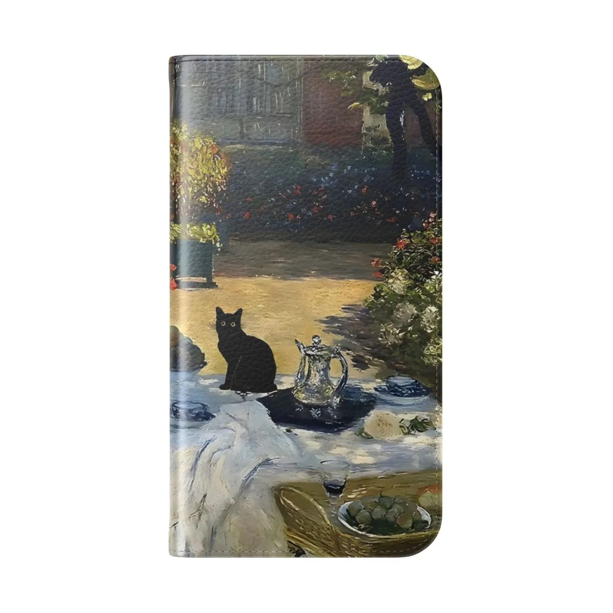 Artistic Cat & Flower Garden Flip Phone Case