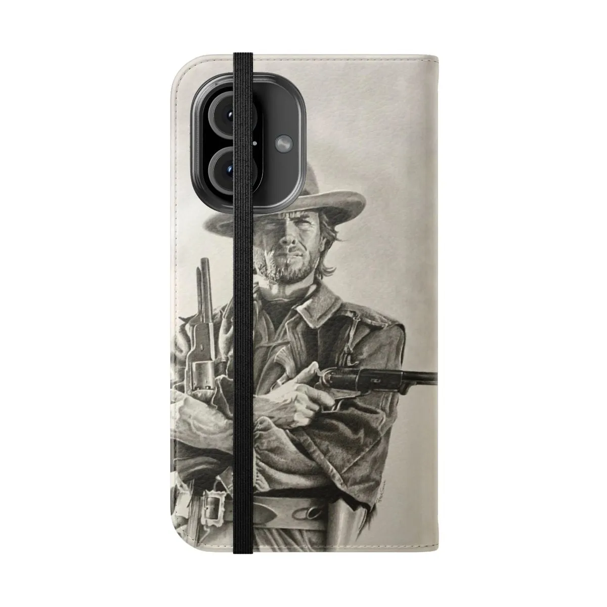 Artistic Clint Eastwood Spaghetti Western Inspired Flip Cover Phone Case