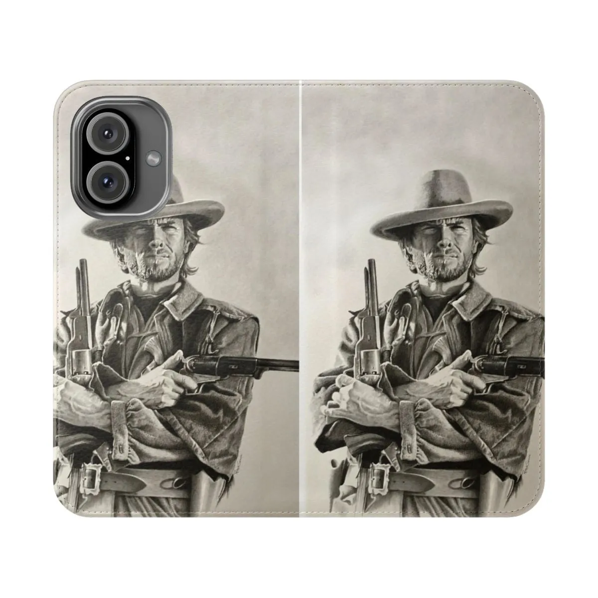 Artistic Clint Eastwood Spaghetti Western Inspired Flip Cover Phone Case