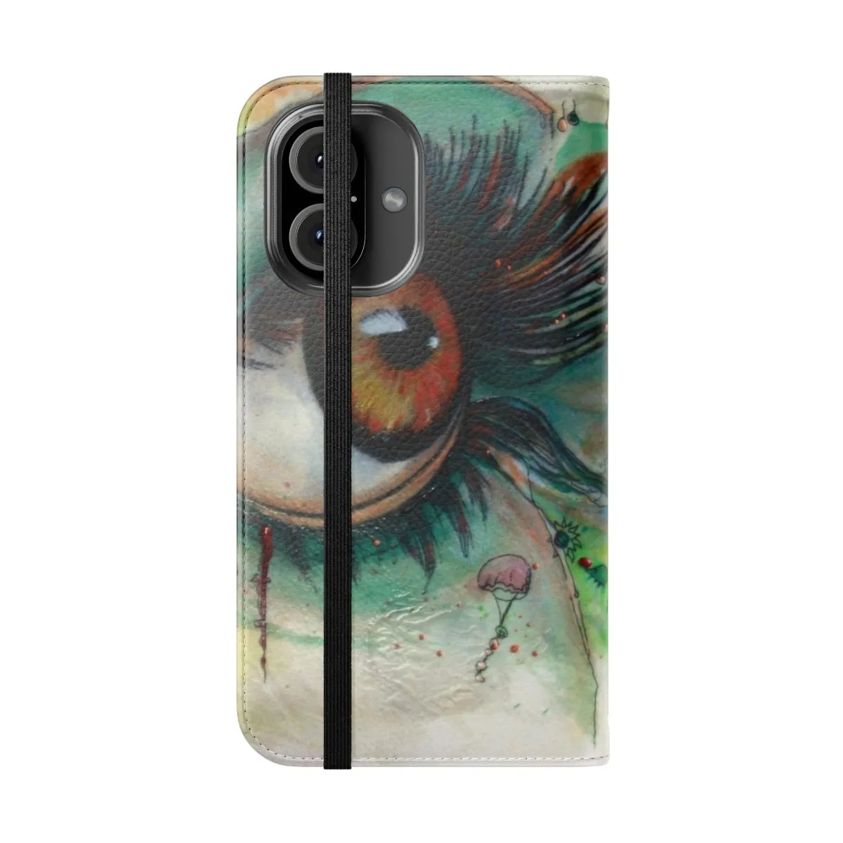 Artistic Encaustic Flip Cover Phone Case - Blink of Eyes Design