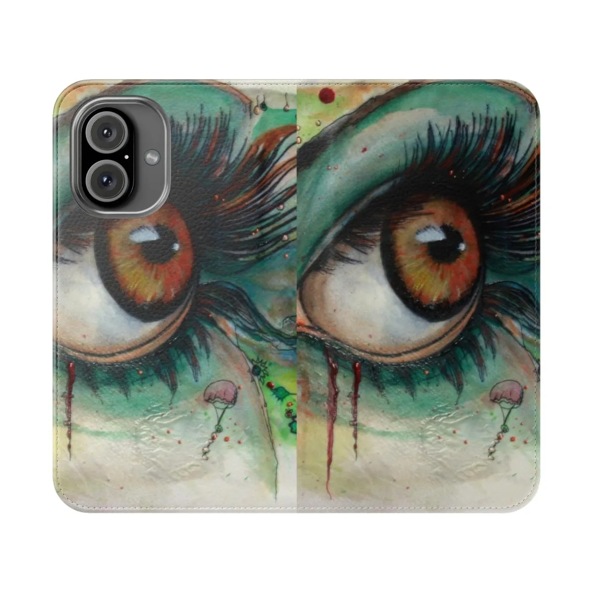 Artistic Encaustic Flip Cover Phone Case - Blink of Eyes Design