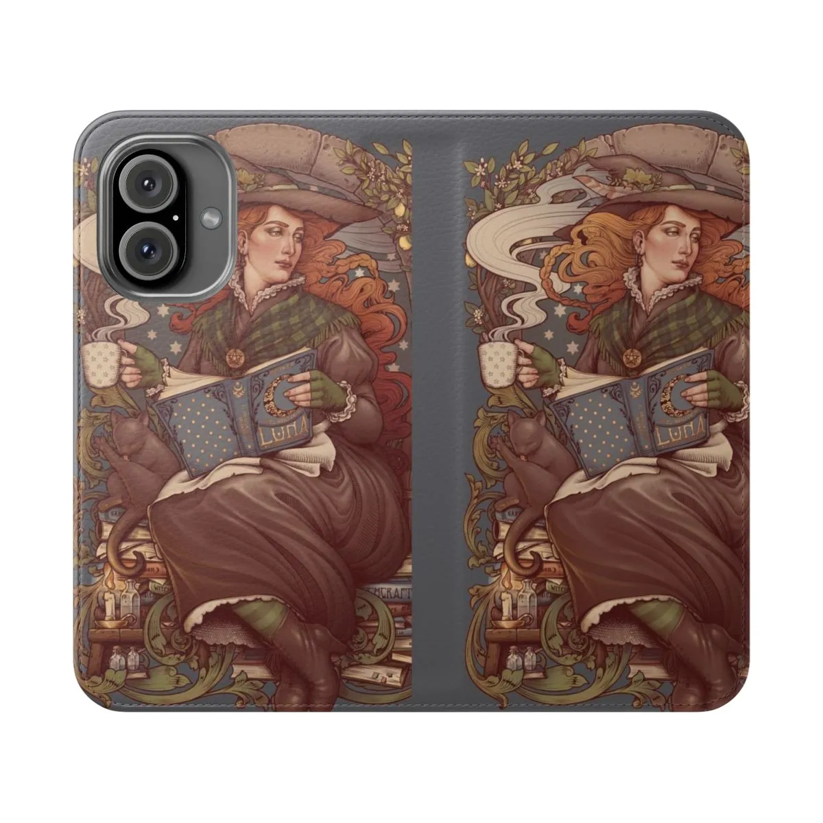Artistic Flip Cover Phone Case with Gothic and Bohemian Designs