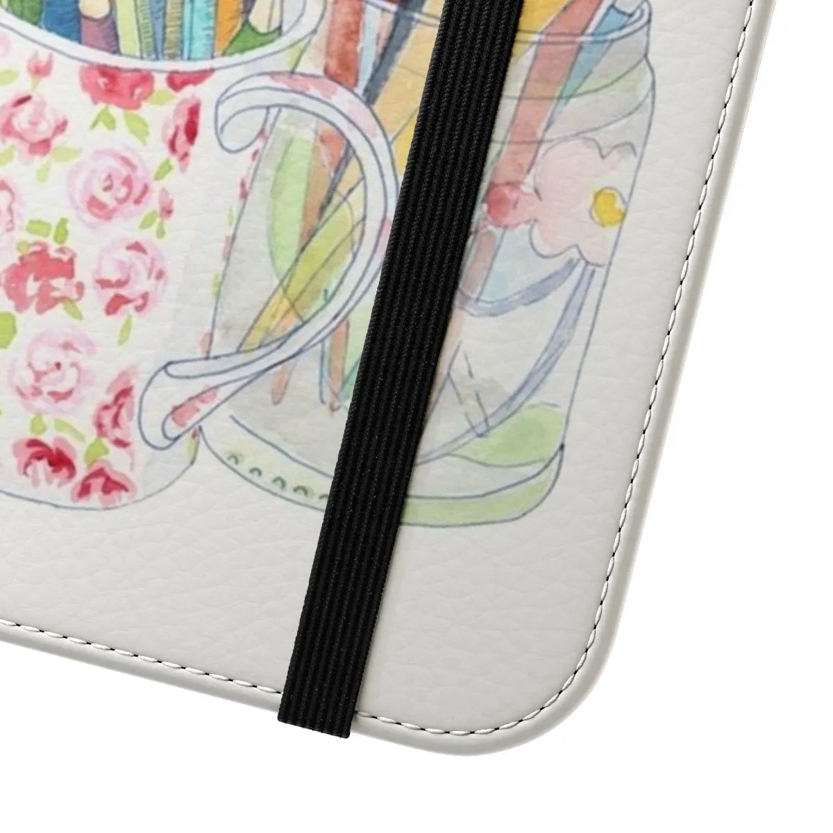 Artistic Flip Cover Phone Case with Pencils and Brushes