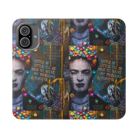 Artistic Frida Kahlo Inspired Motivational Flip Cover Phone Case