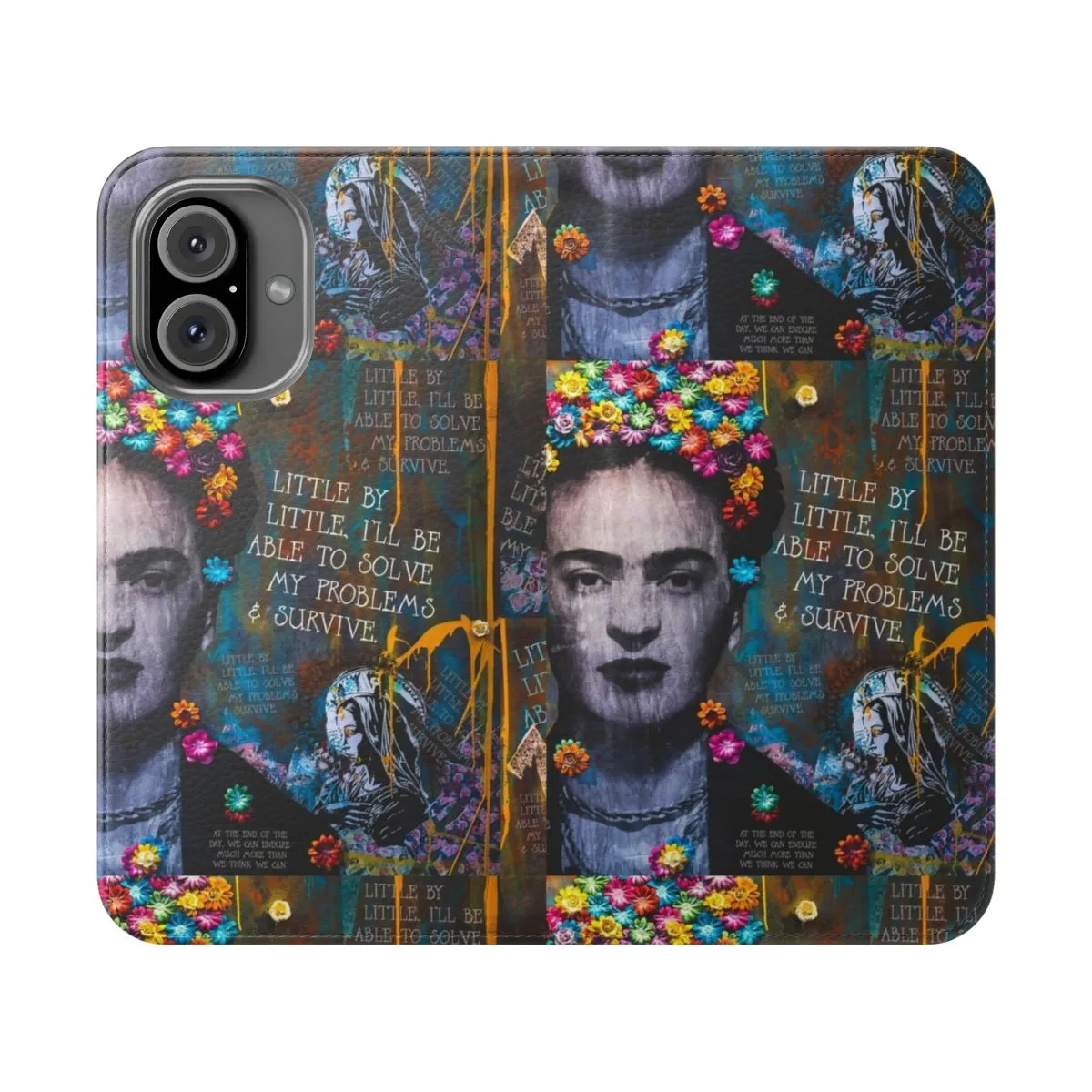 Artistic Frida Kahlo Inspired Motivational Flip Cover Phone Case