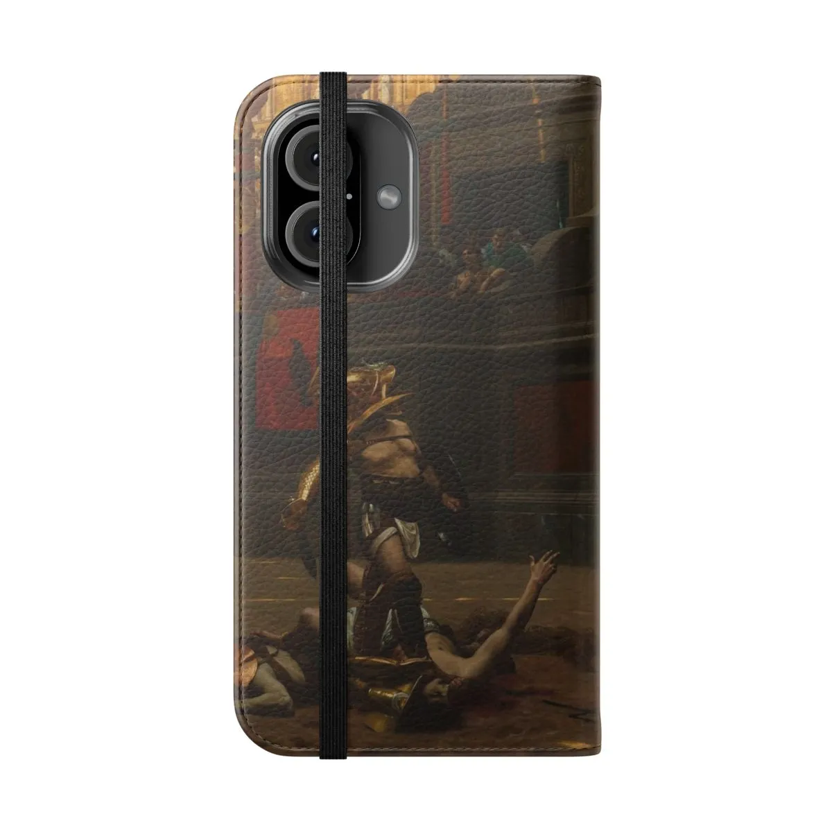 Artistic Gladiator-Inspired Flip Phone Case