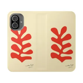 Artistic Leaf Cutout Flip Cover Phone Case - Inspired by Henri Matisse