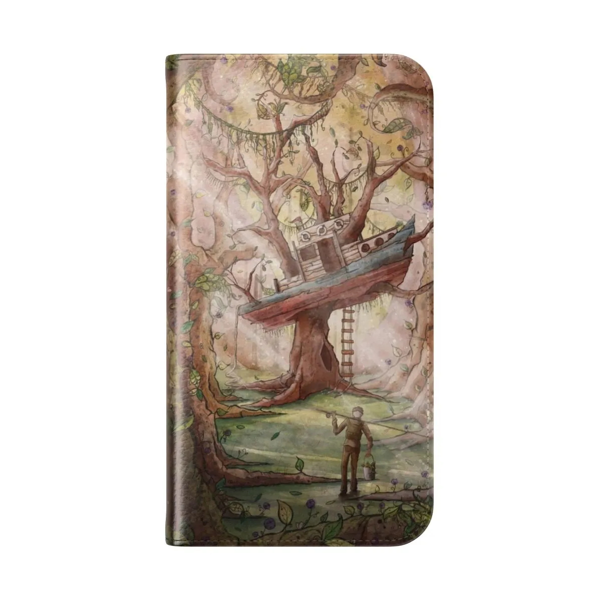Artistic Nature-Inspired Fisherman Flip Cover Phone Case