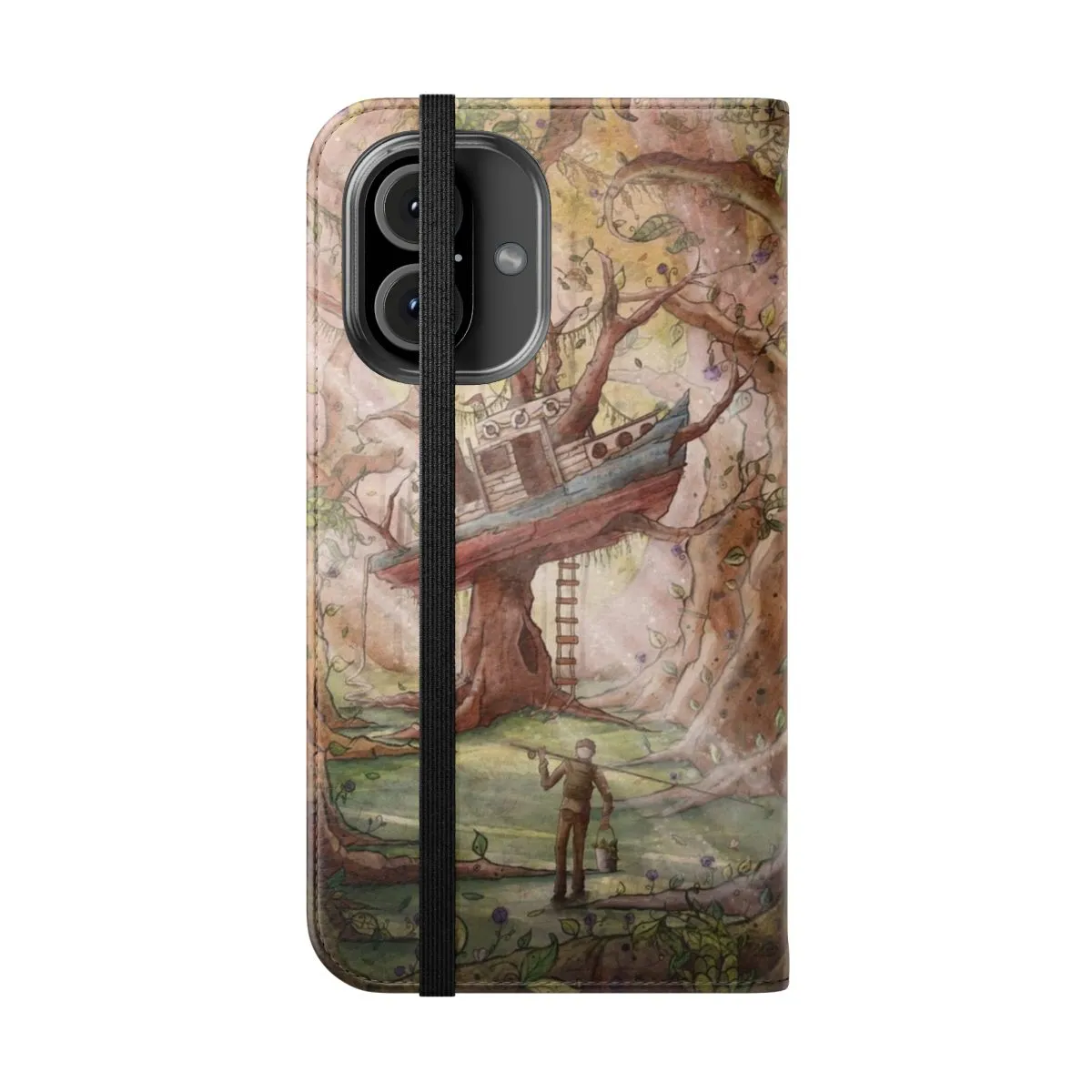 Artistic Nature-Inspired Fisherman Flip Cover Phone Case