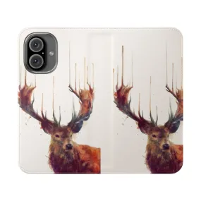 Artistic Red Deer Phone Case Flip Cover