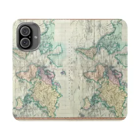 Artistic Vintage Map of the World (1801) Flip Phone Case