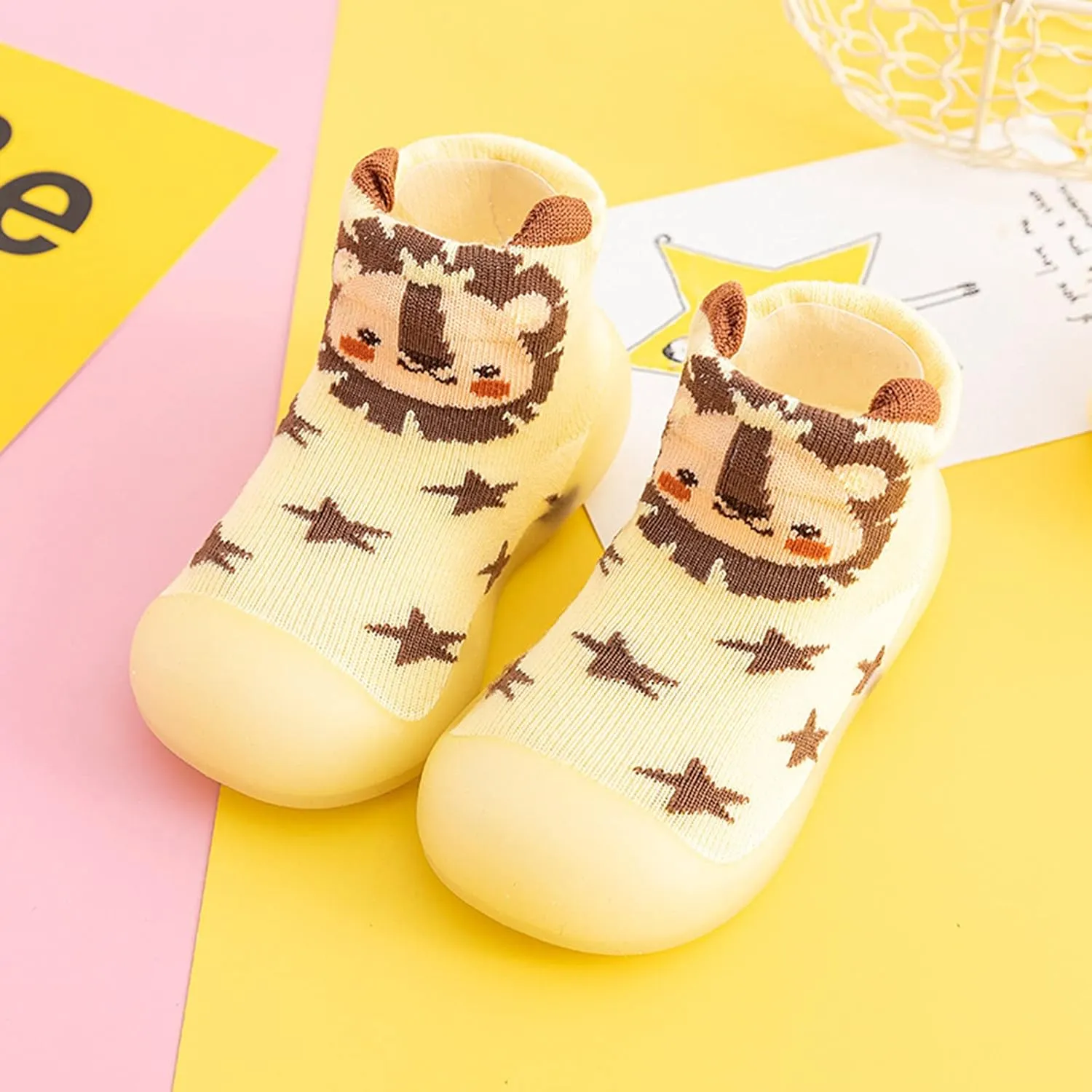 Baby Shoes,Boys Kids Girls Knit Rubber Solid Baby Stocking Shoes Slipper Socks Sole Toddler Warm Soft Baby Shoes