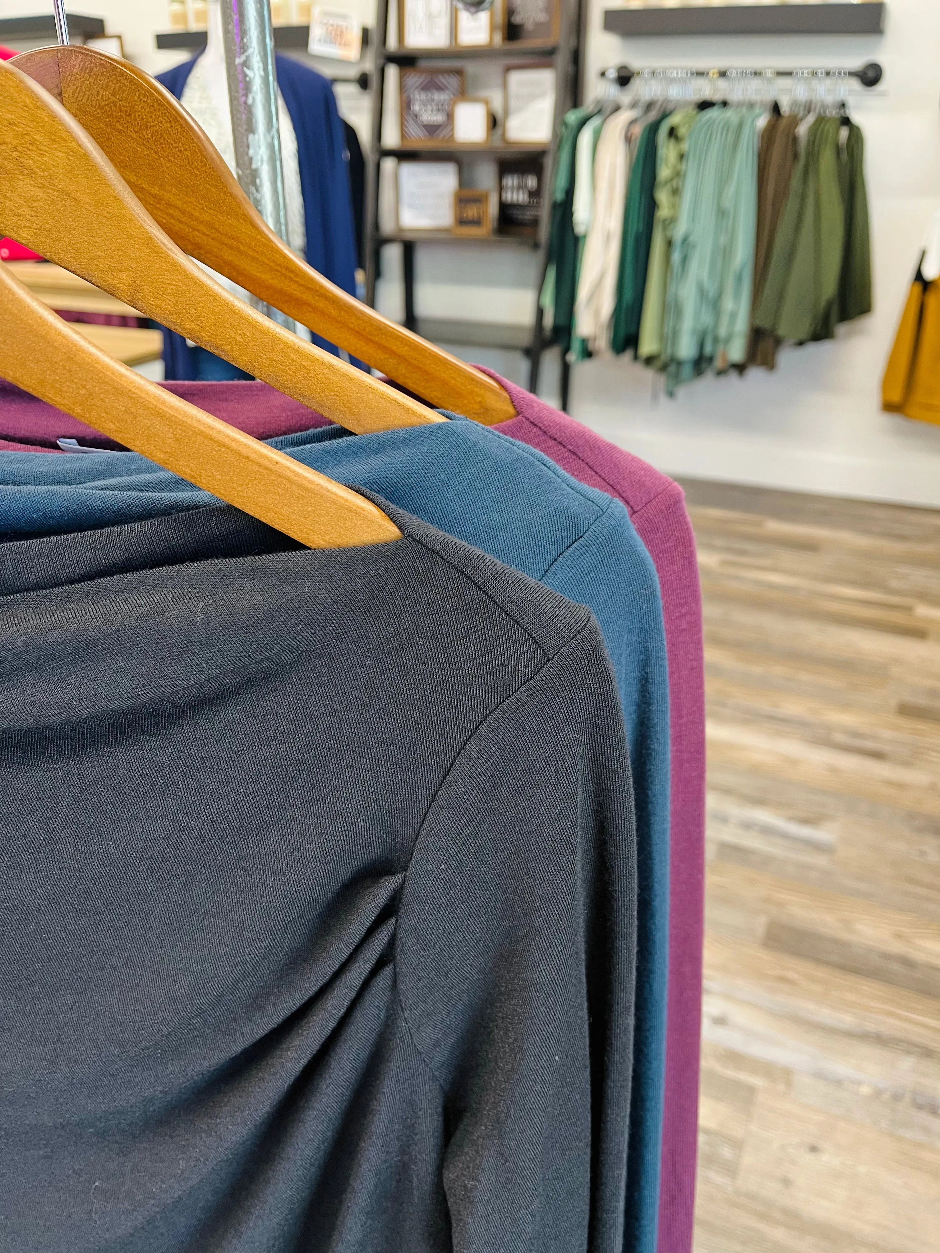 Boat Neck Long Sleeve Top