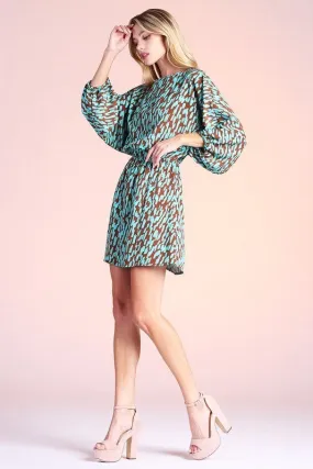 Boat Neck Printed Dress