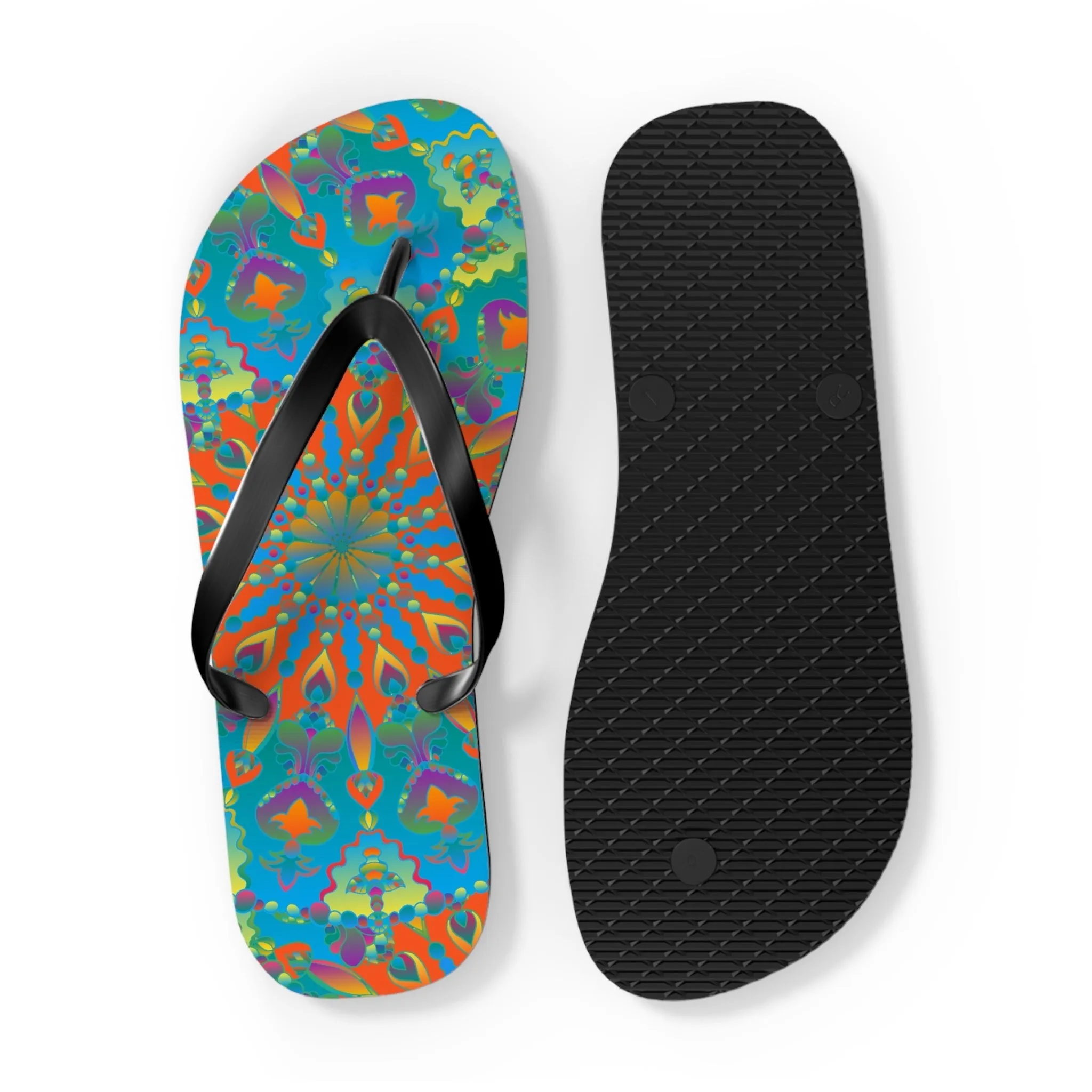 Bohemian Mandala Flip Flops for Beach Style
