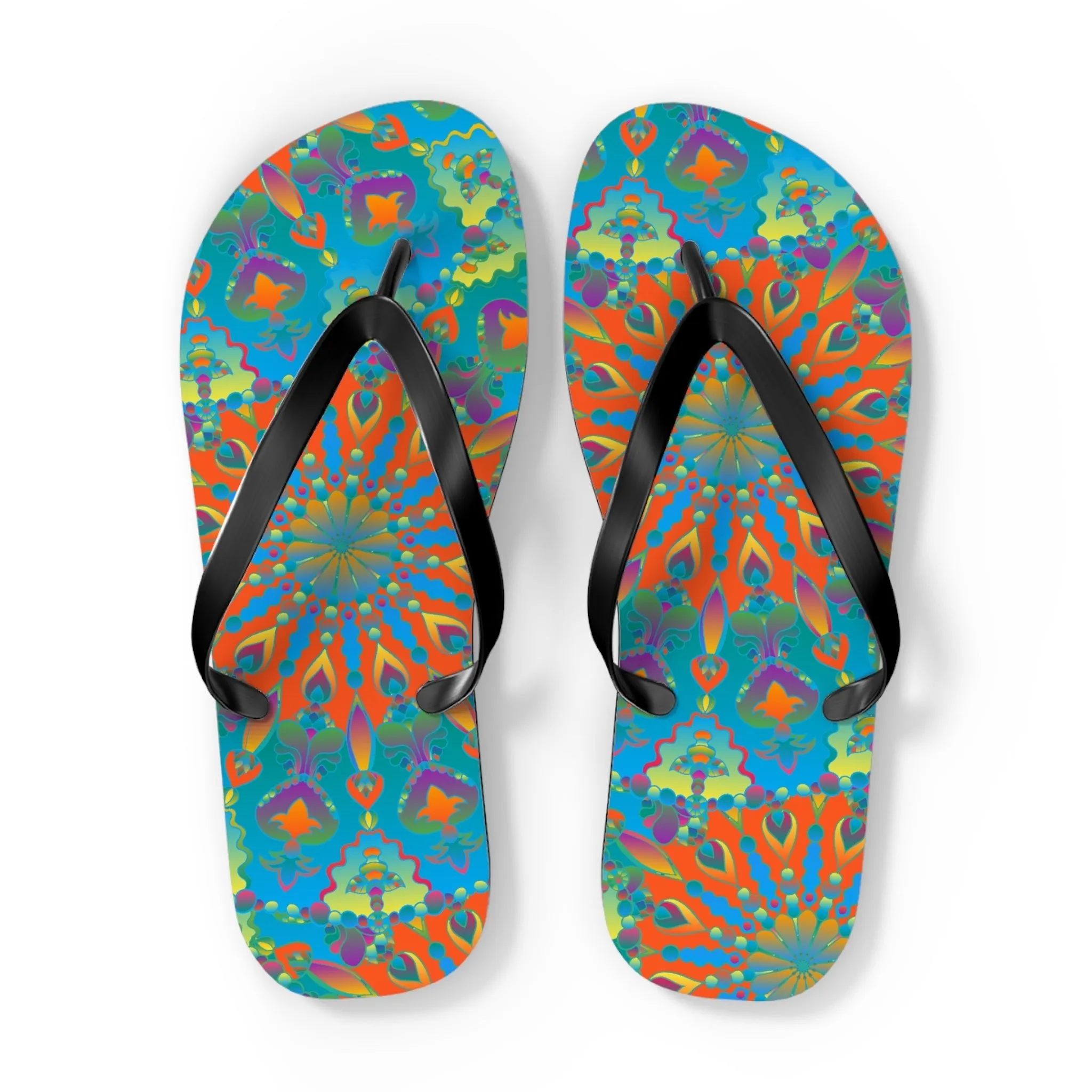Bohemian Mandala Flip Flops for Beach Style
