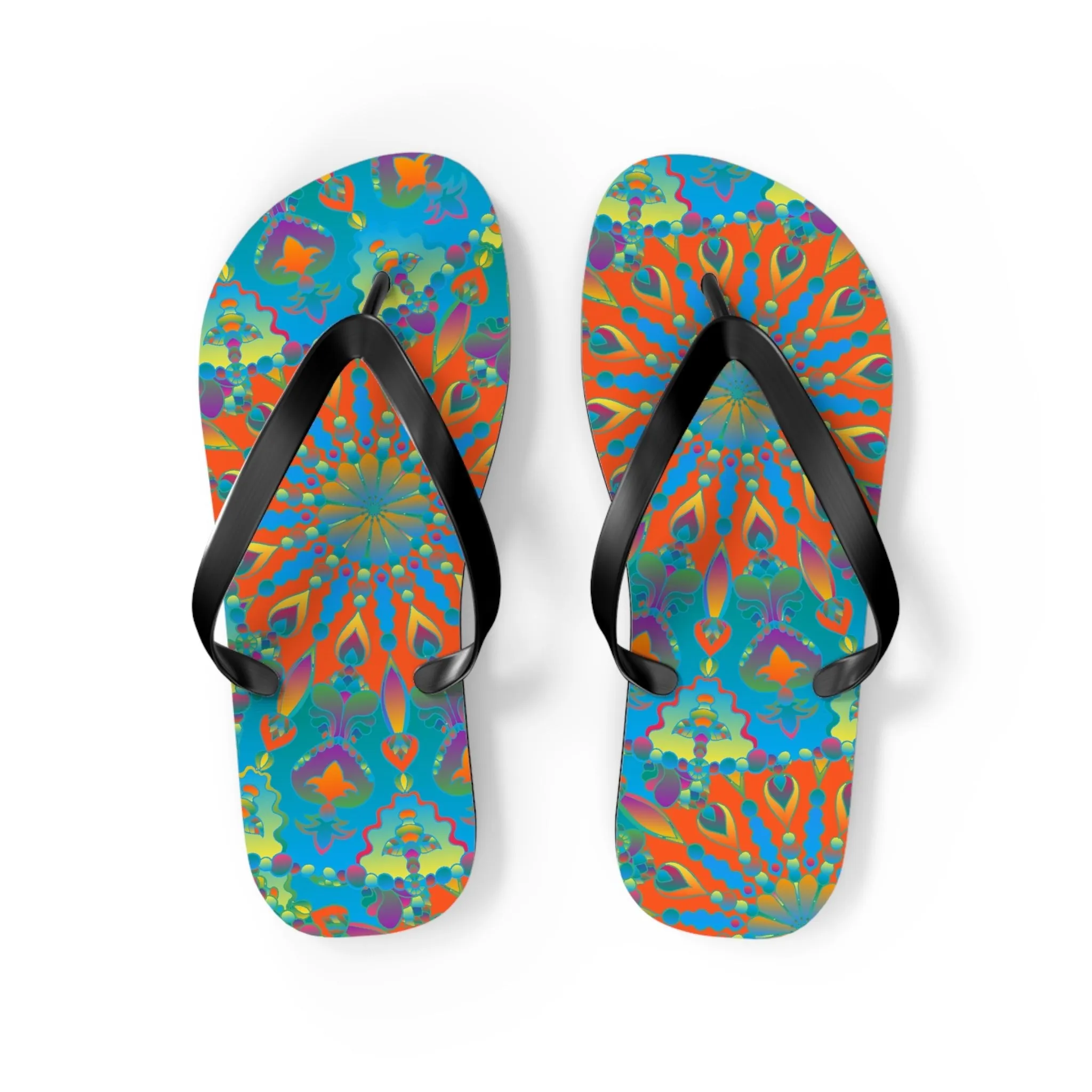 Bohemian Mandala Flip Flops for Beach Style