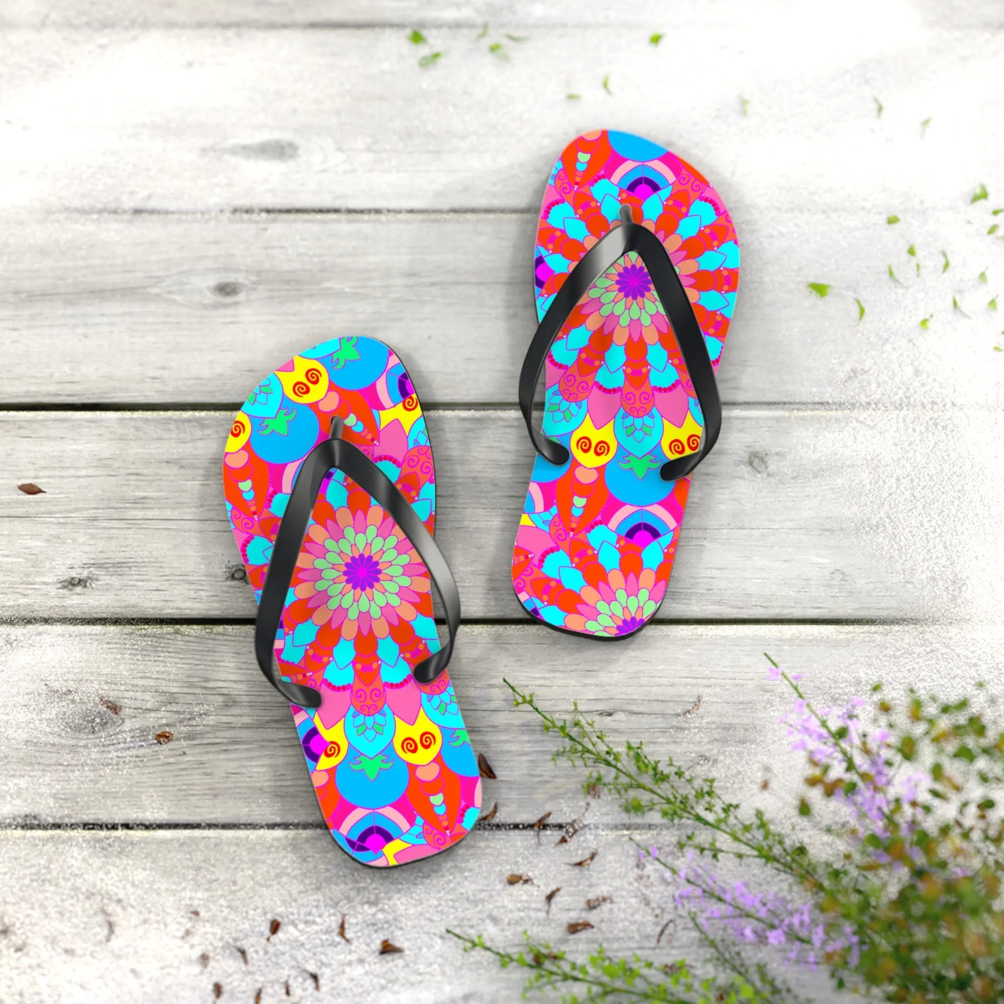 Boho Mandala Flip Flops - Summer Style