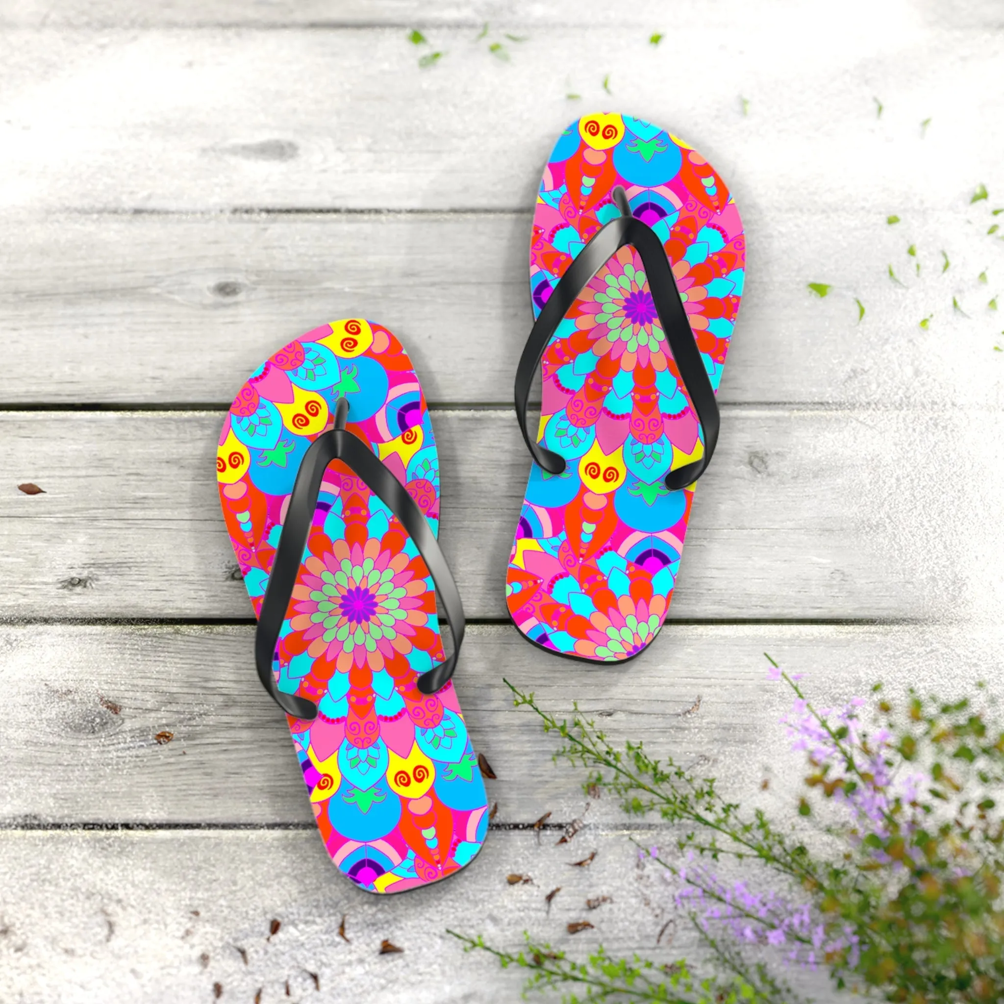 Boho Mandala Flip Flops - Summer Style