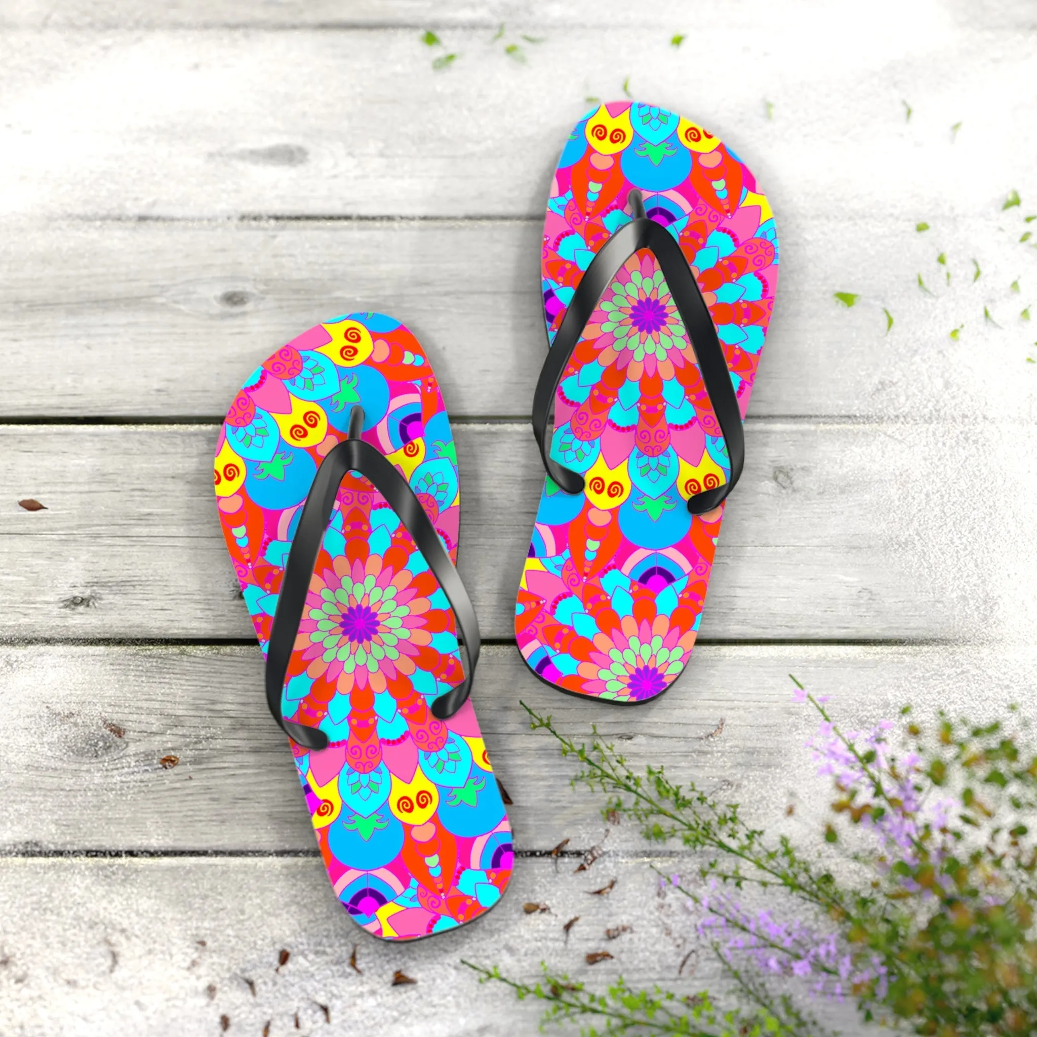 Boho Mandala Flip Flops - Summer Style