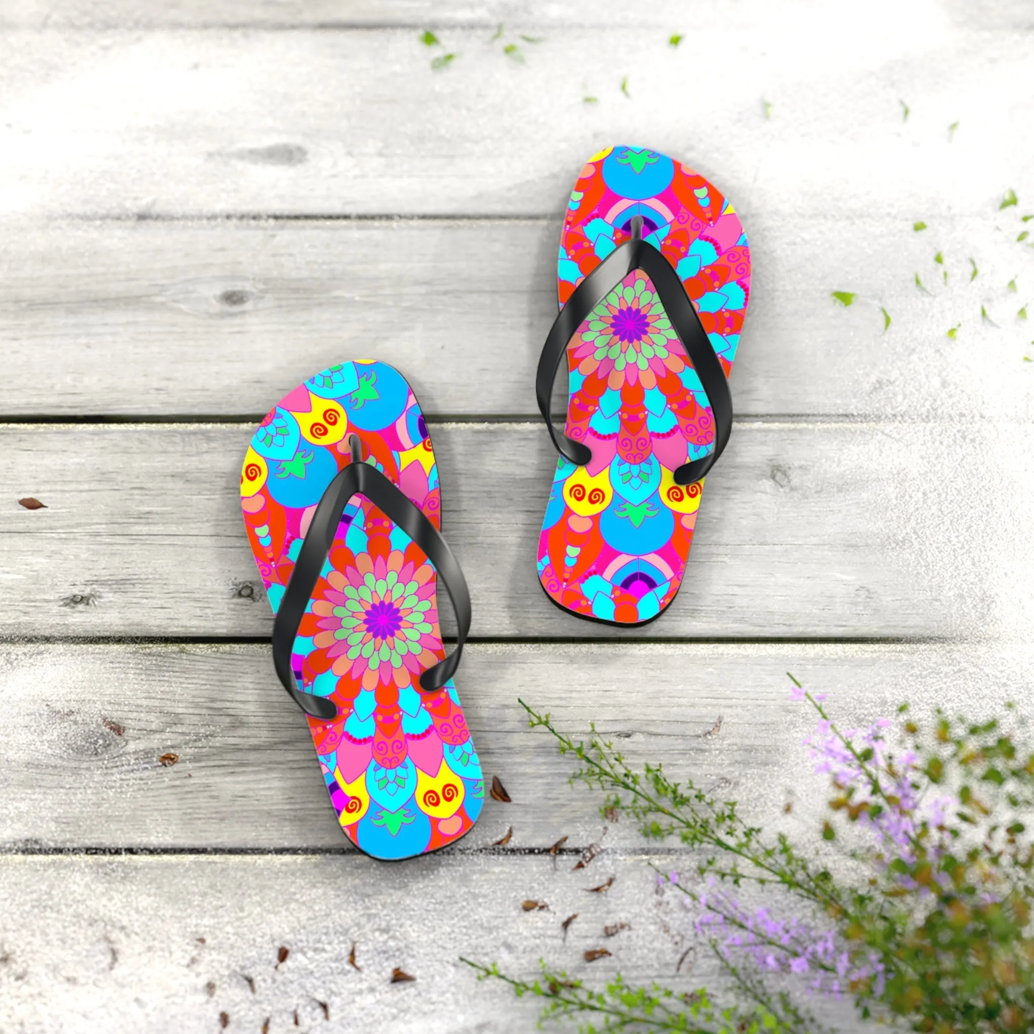 Boho Mandala Flip Flops - Summer Style