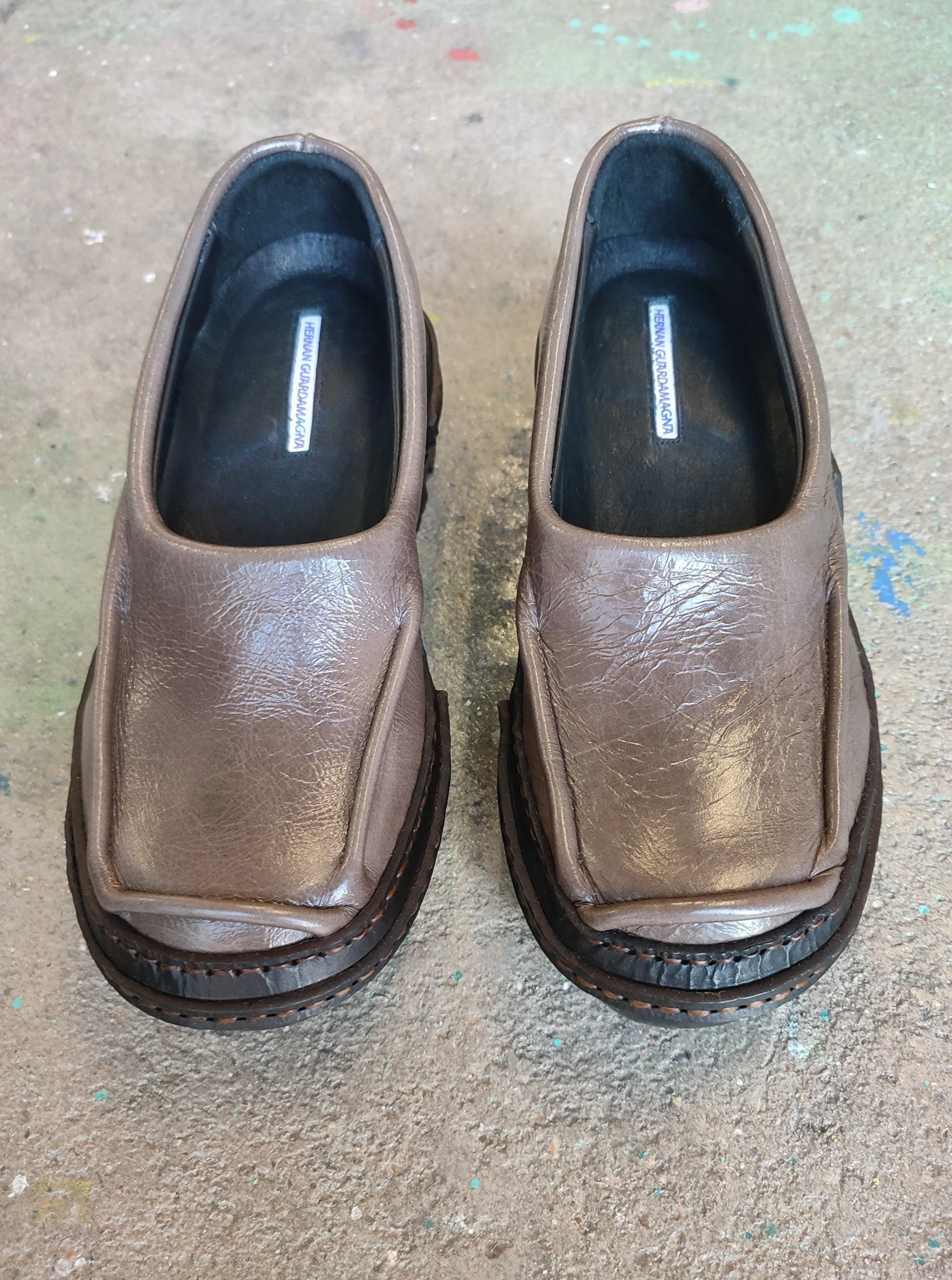Brown Moccasins in Patent Leather