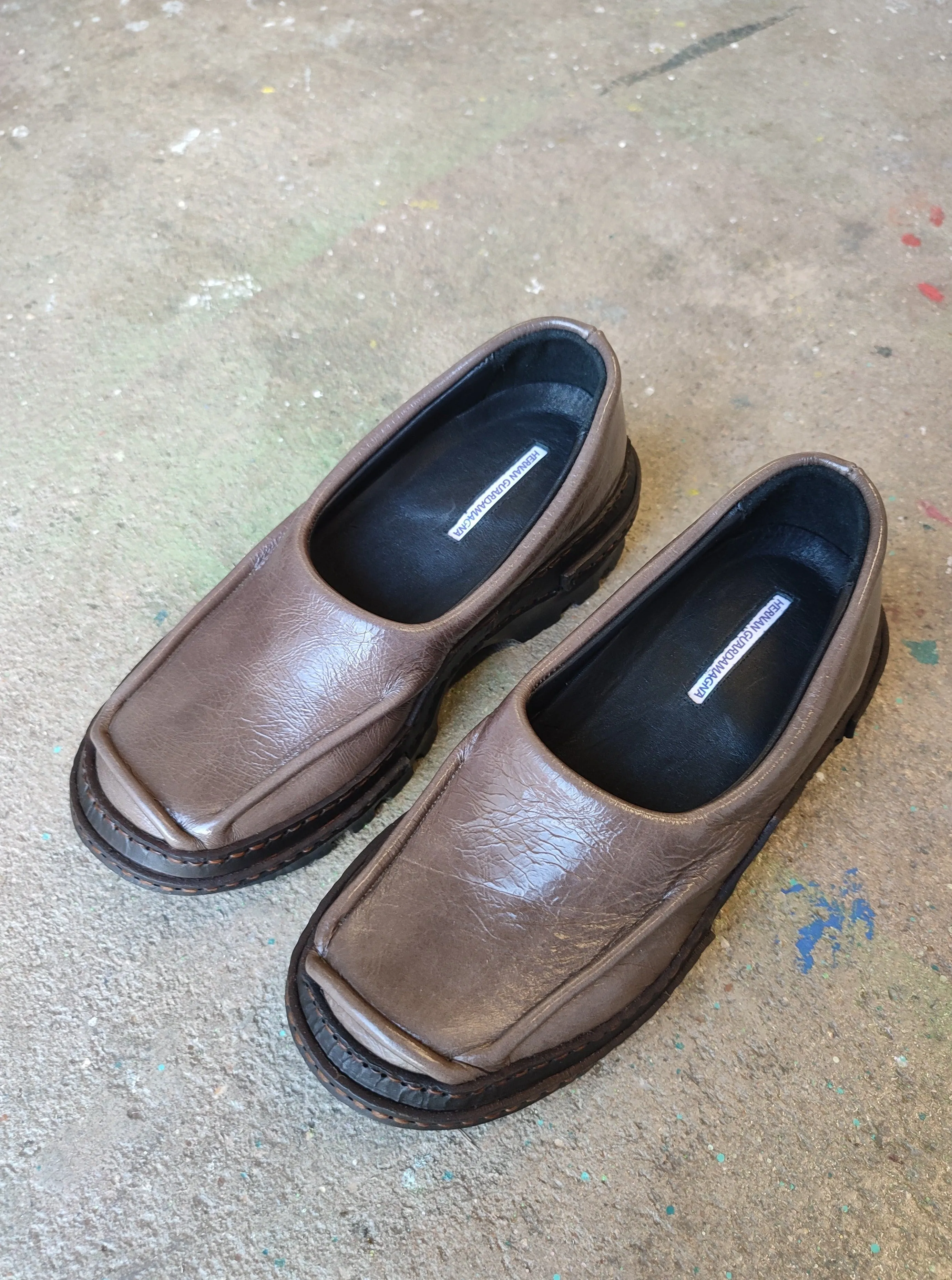 Brown Moccasins in Patent Leather
