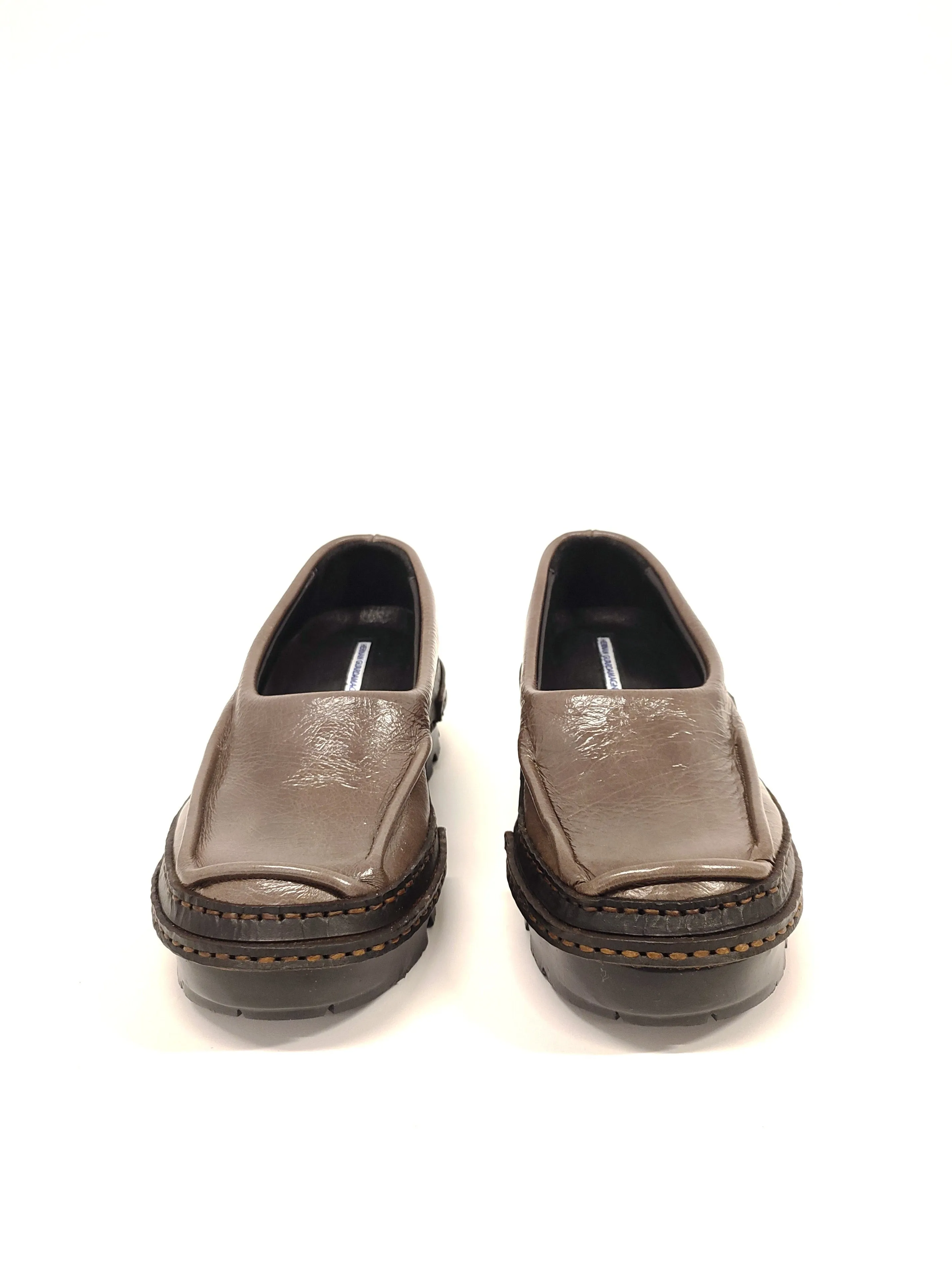 Brown Moccasins in Patent Leather