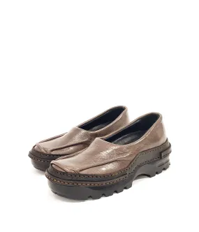 Brown Moccasins in Patent Leather