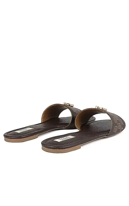 Brown Monogram Flats