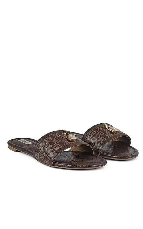 Brown Monogram Flats