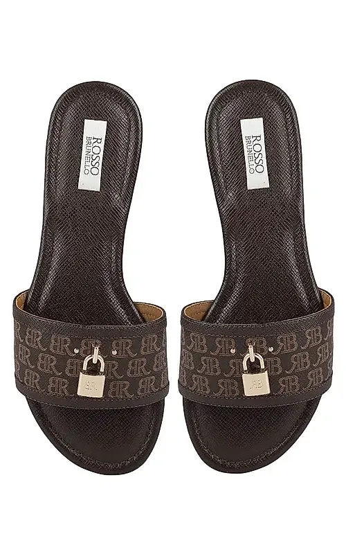 Brown Monogram Flats