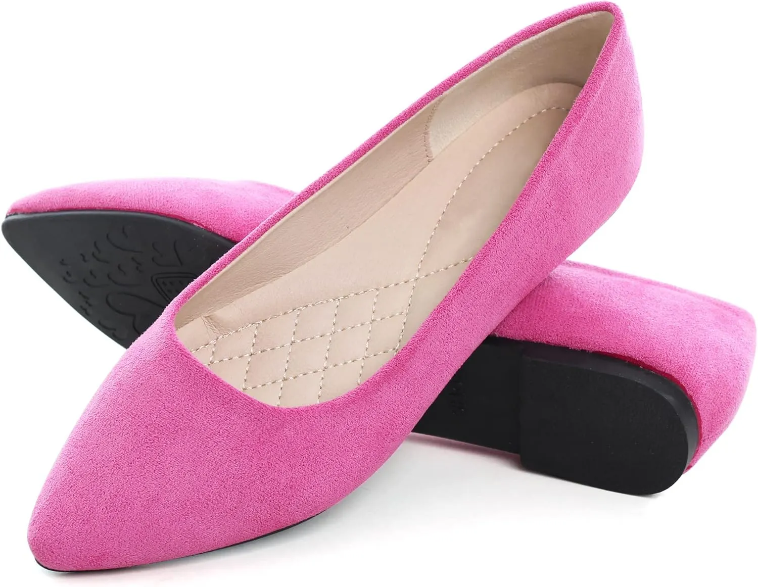 ChaiRong Zhou Women's Classic Simple Pointed Toe Ballet Flats Soft Breathable Slip on Walking Driving Shoes