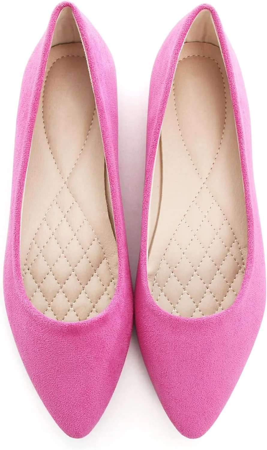 ChaiRong Zhou Women's Classic Simple Pointed Toe Ballet Flats Soft Breathable Slip on Walking Driving Shoes