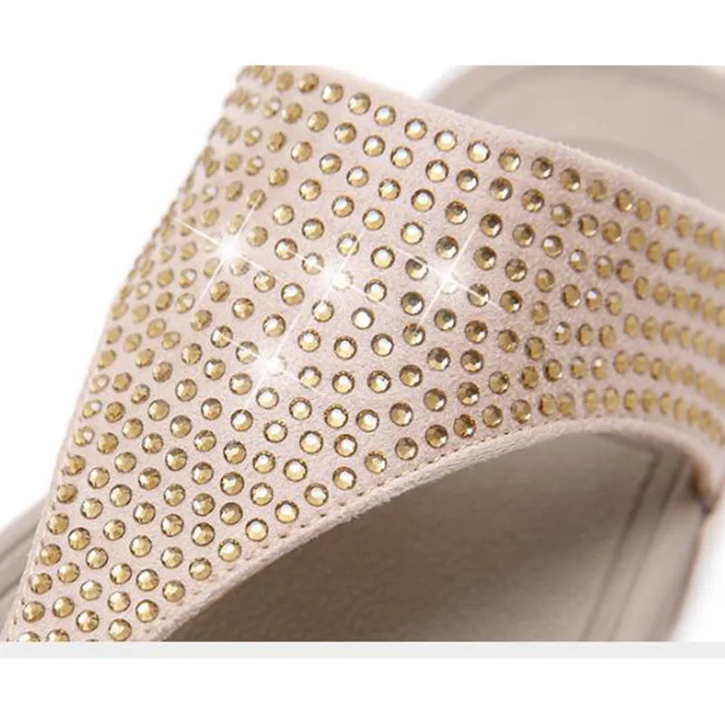 Cilool Crystal Diamond Bling Beach Comfort Sandals