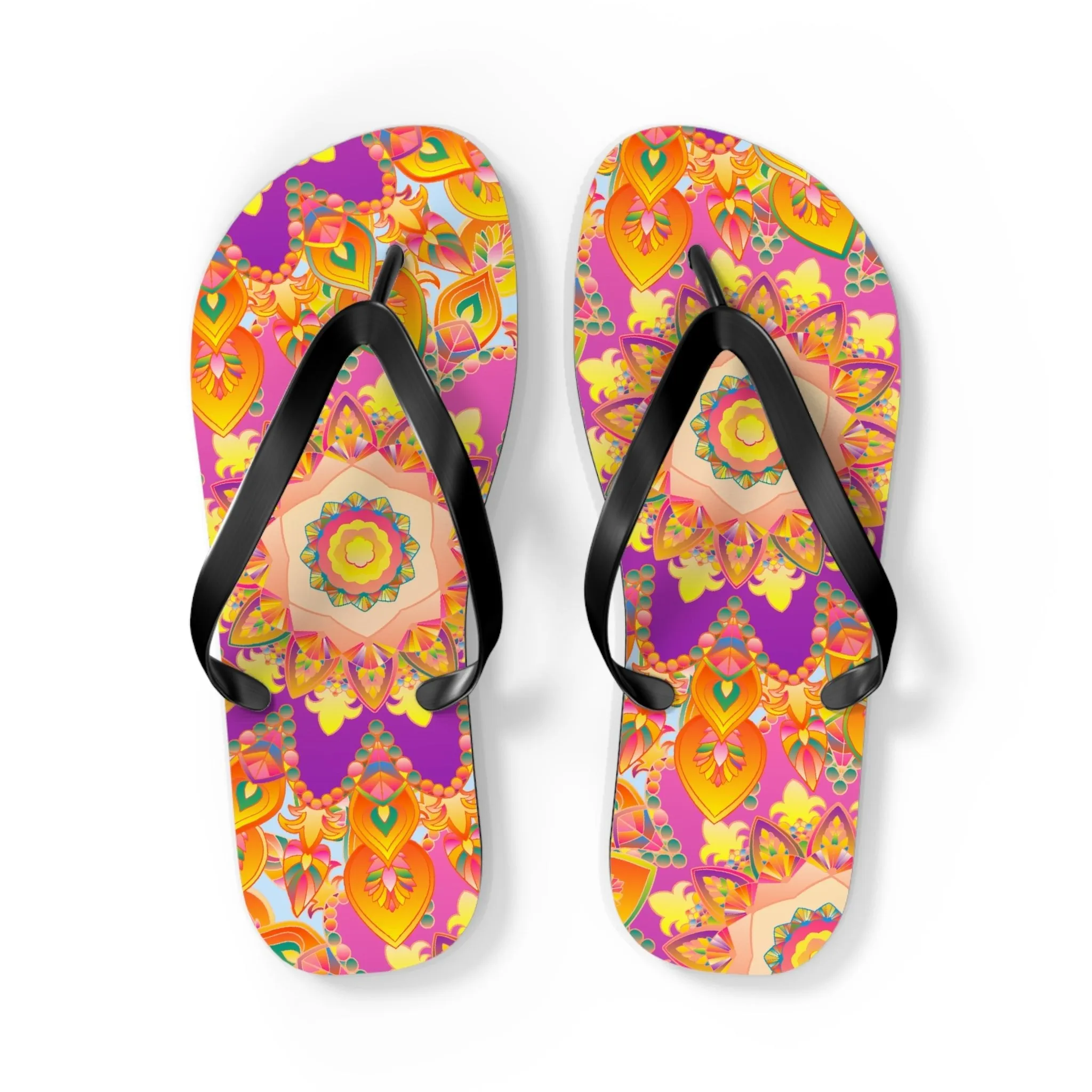 Colorful Bohemian Mandala Flip Flops