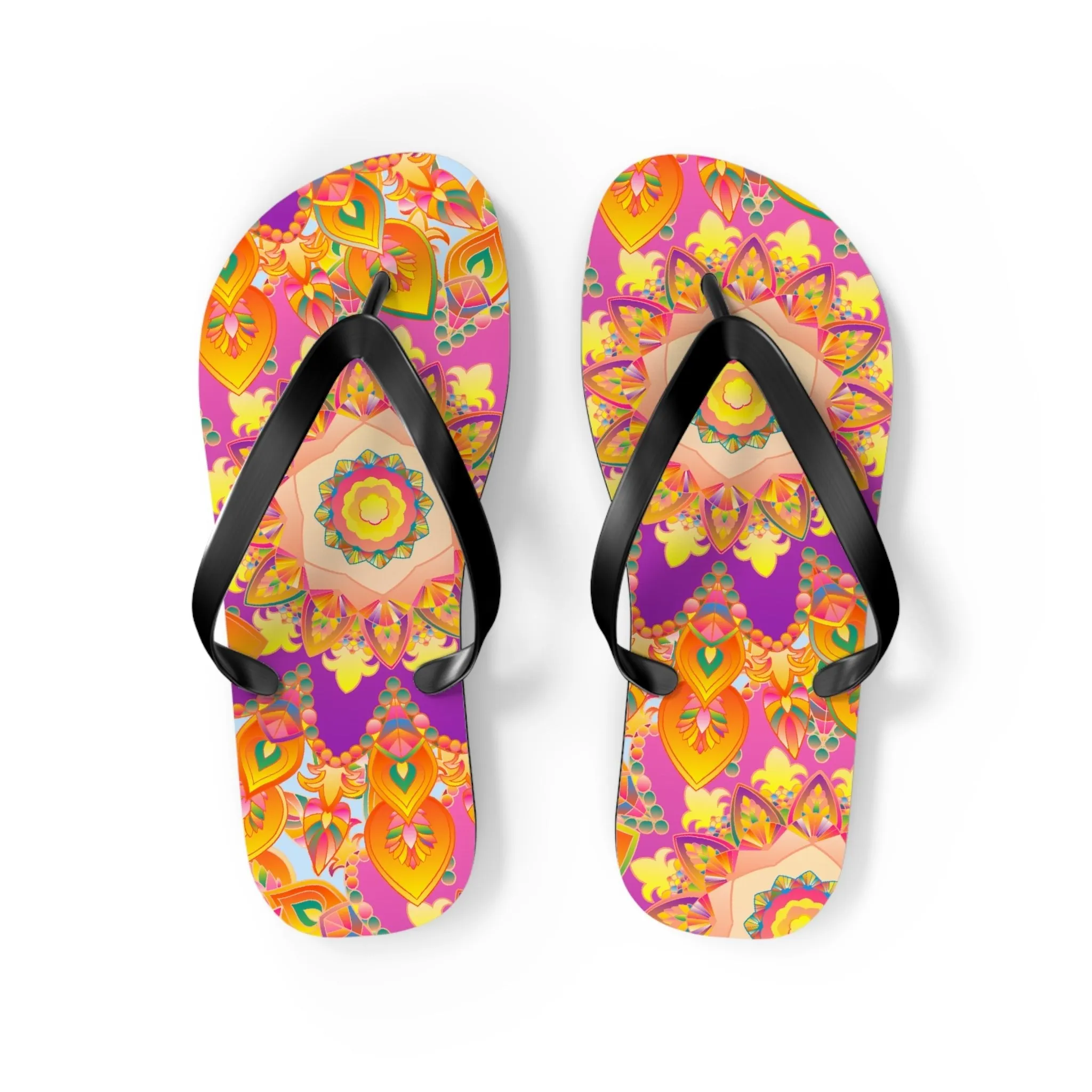 Colorful Bohemian Mandala Flip Flops
