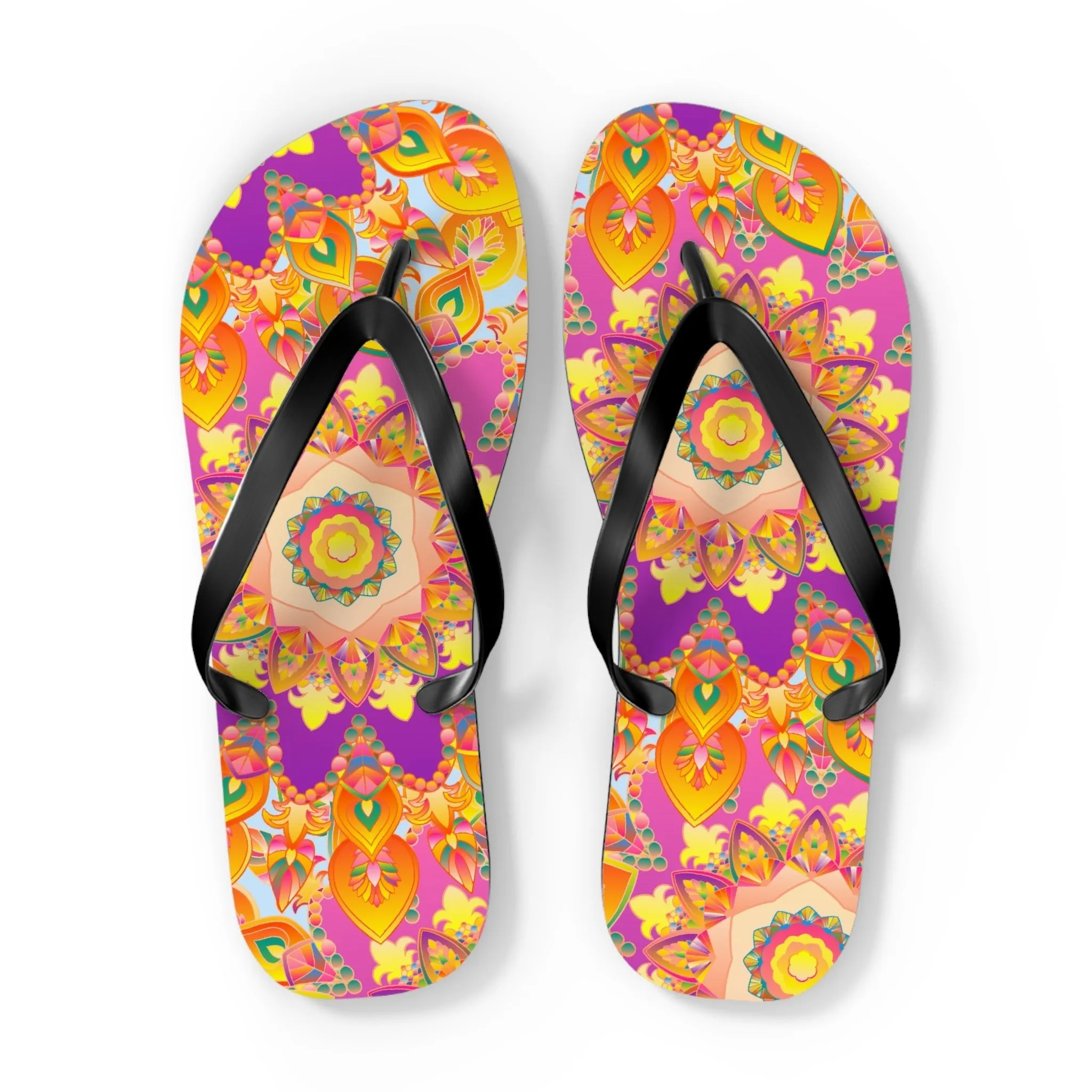 Colorful Bohemian Mandala Flip Flops
