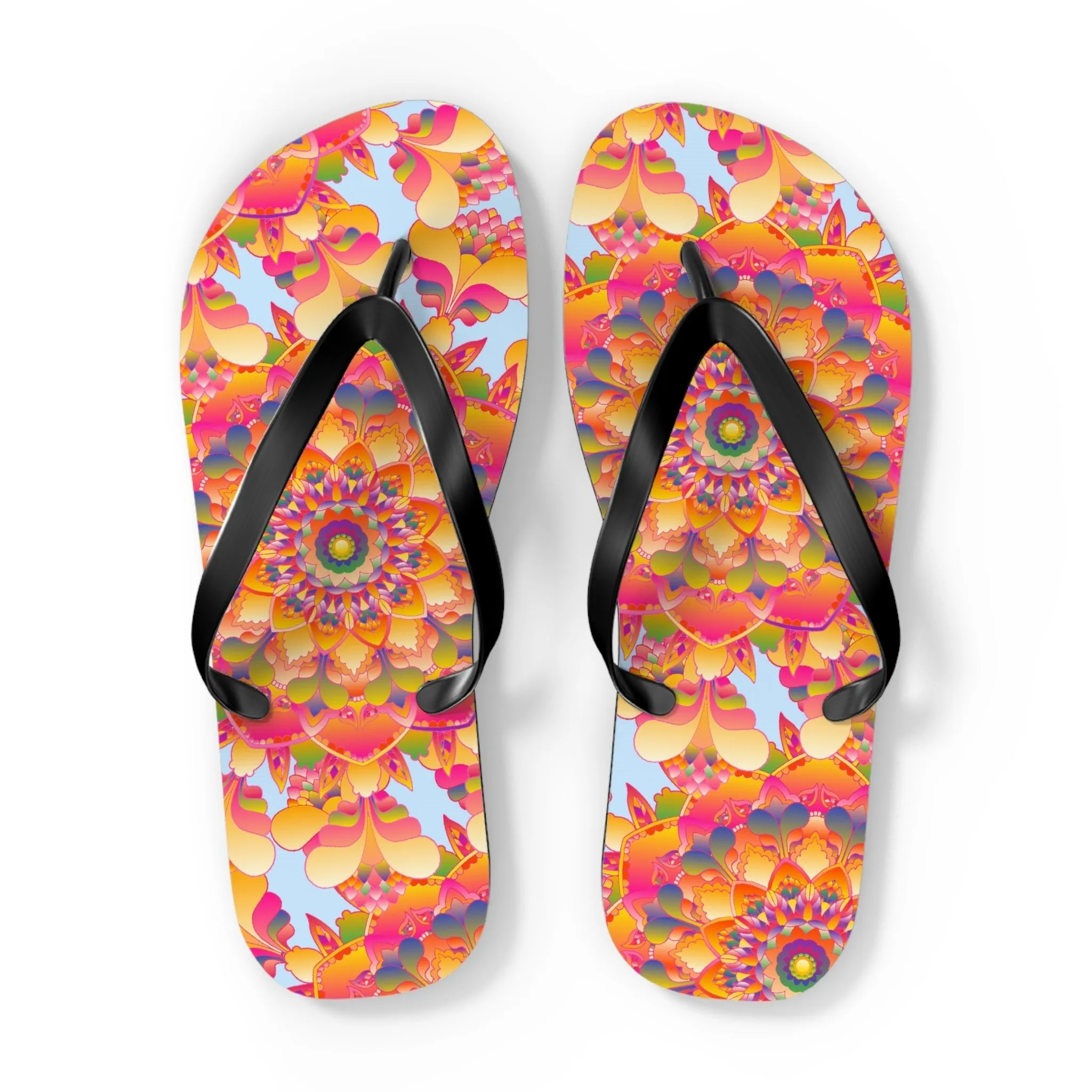 Colorful Boho Mandala Flip Flops