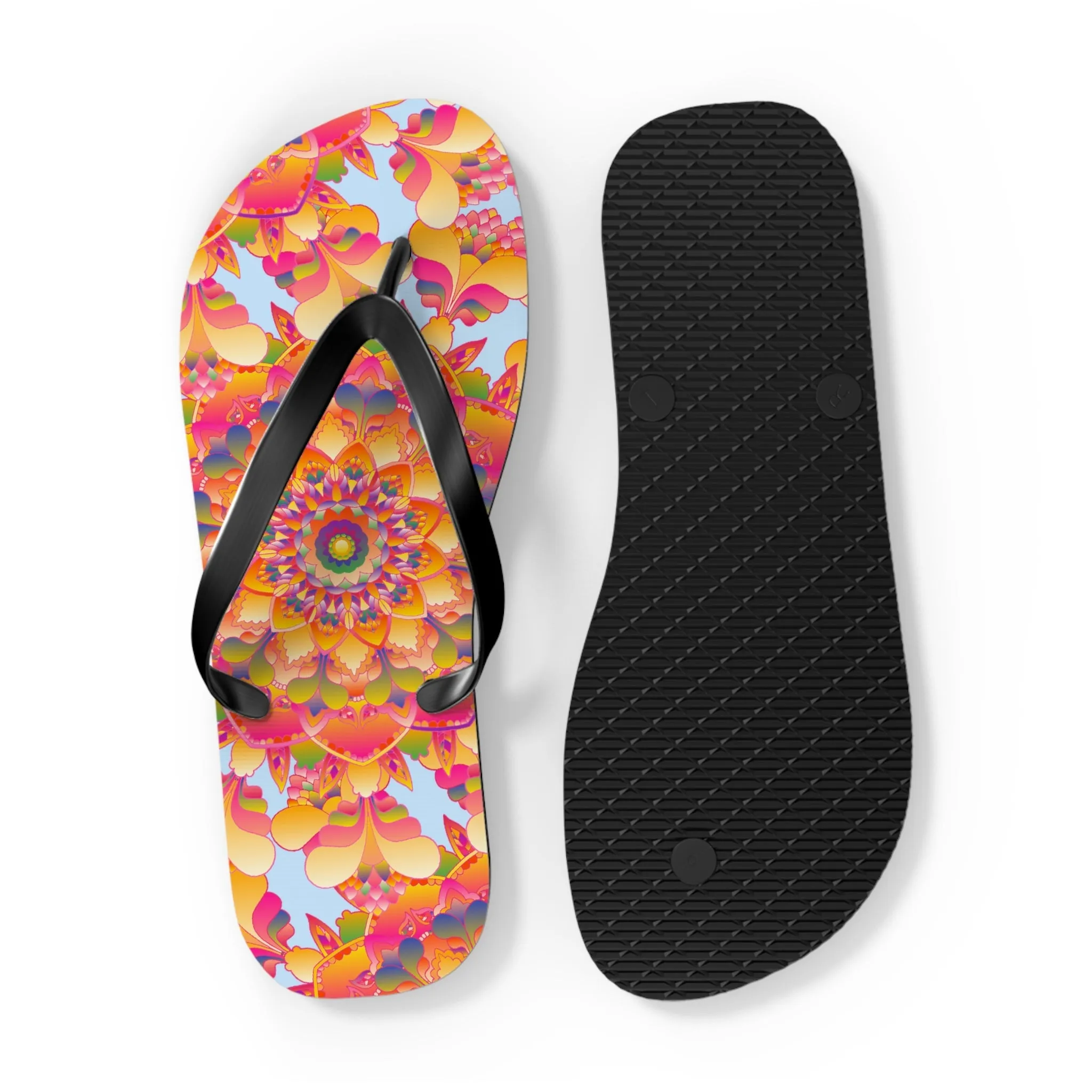 Colorful Boho Mandala Flip Flops