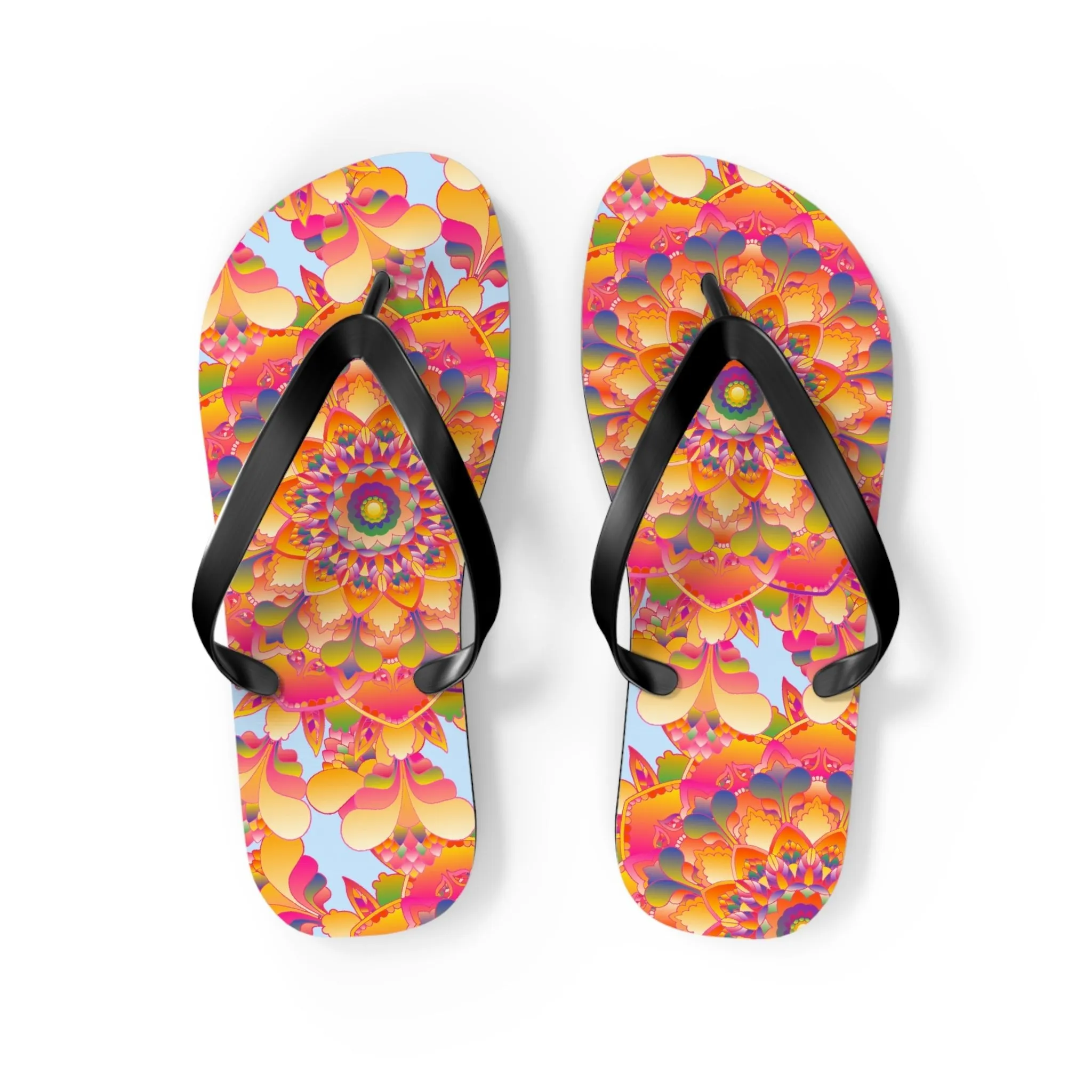 Colorful Boho Mandala Flip Flops