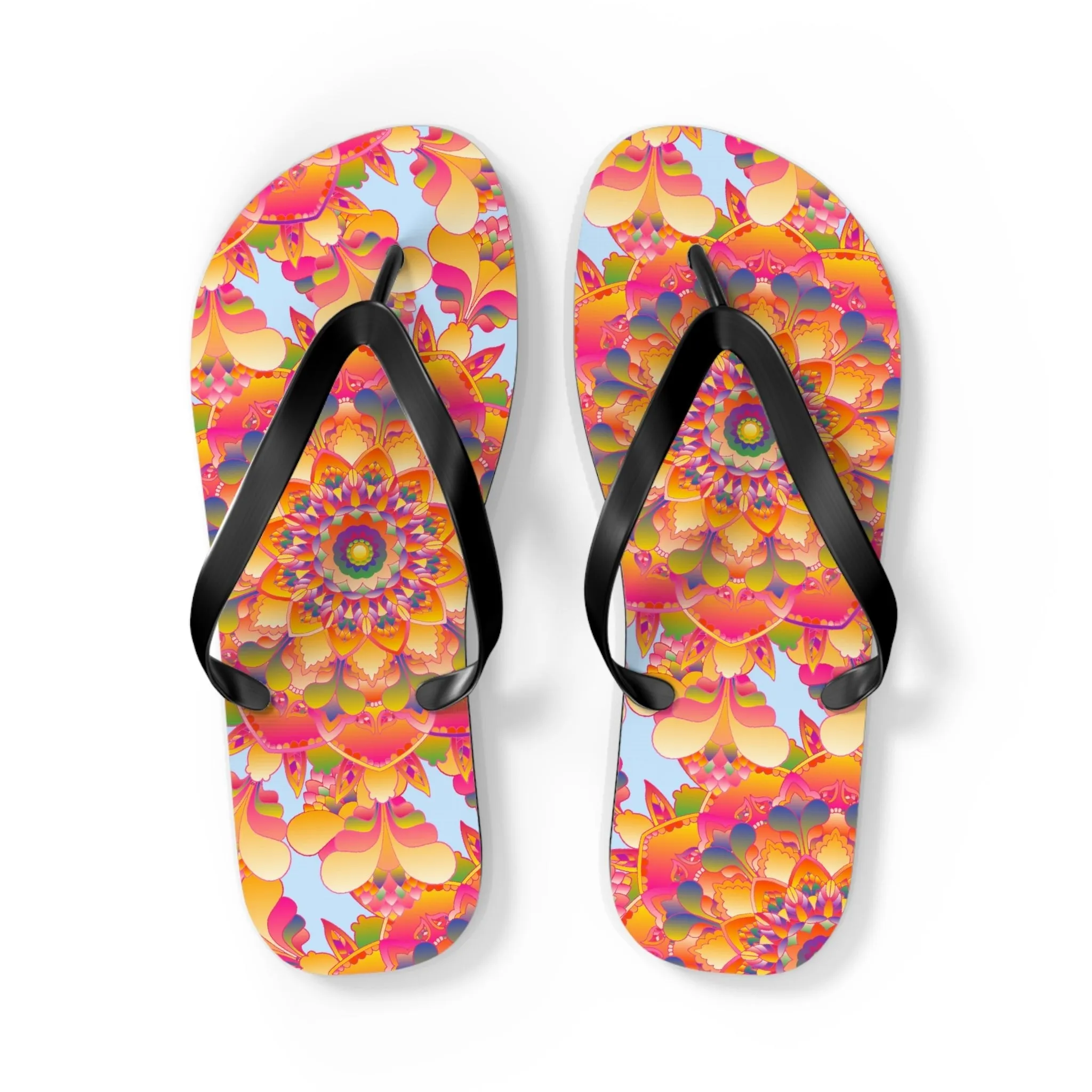 Colorful Boho Mandala Flip Flops