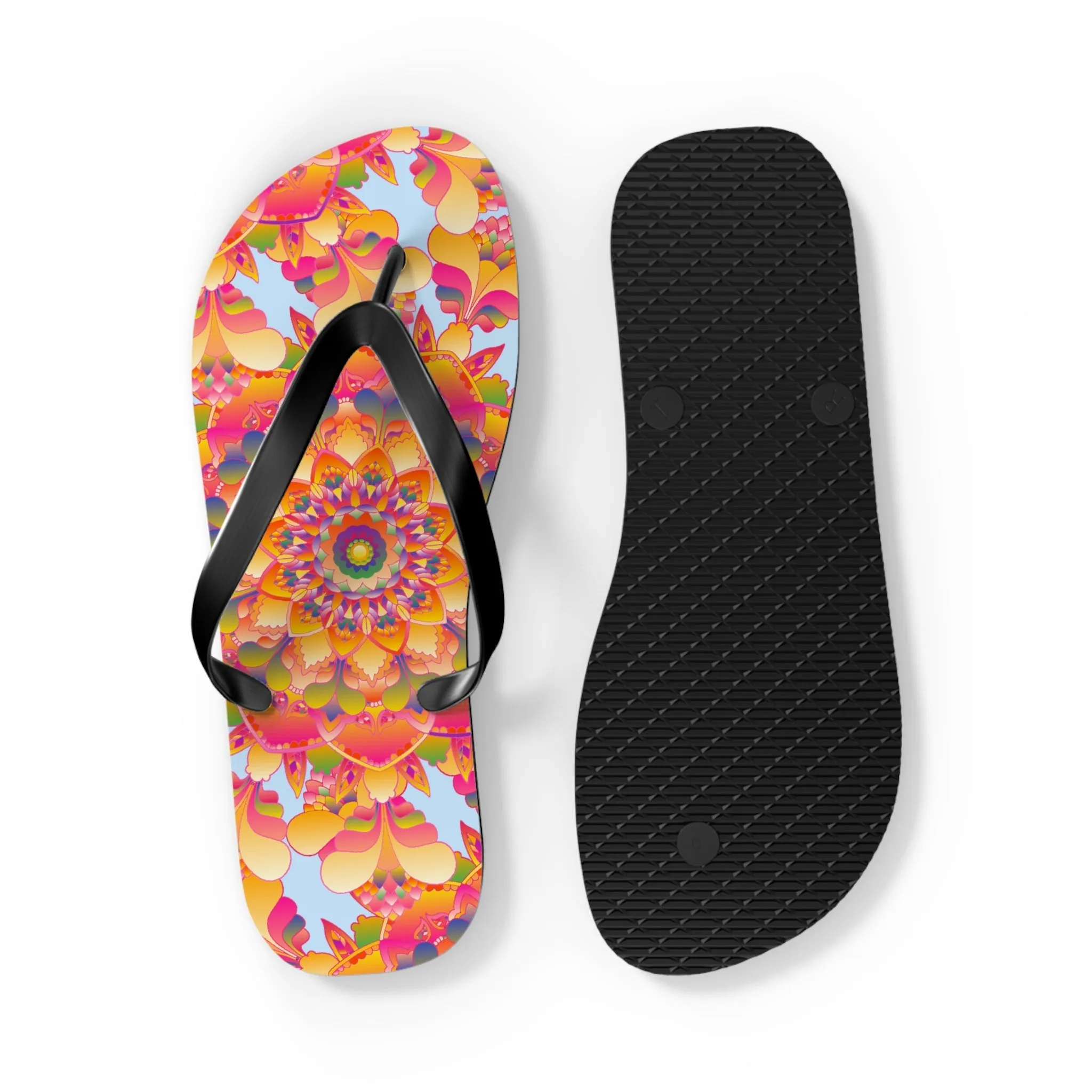 Colorful Boho Mandala Flip Flops