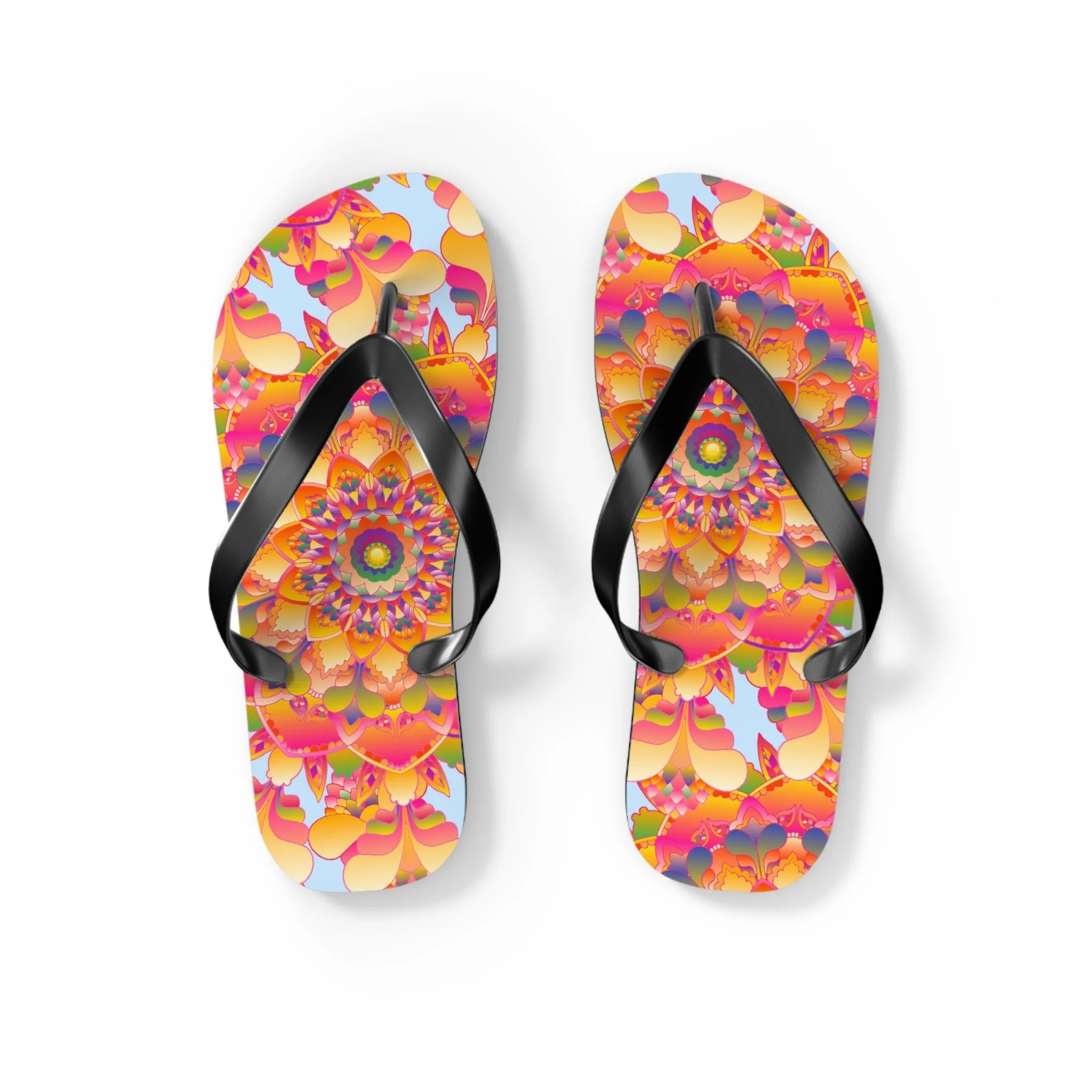 Colorful Boho Mandala Flip Flops
