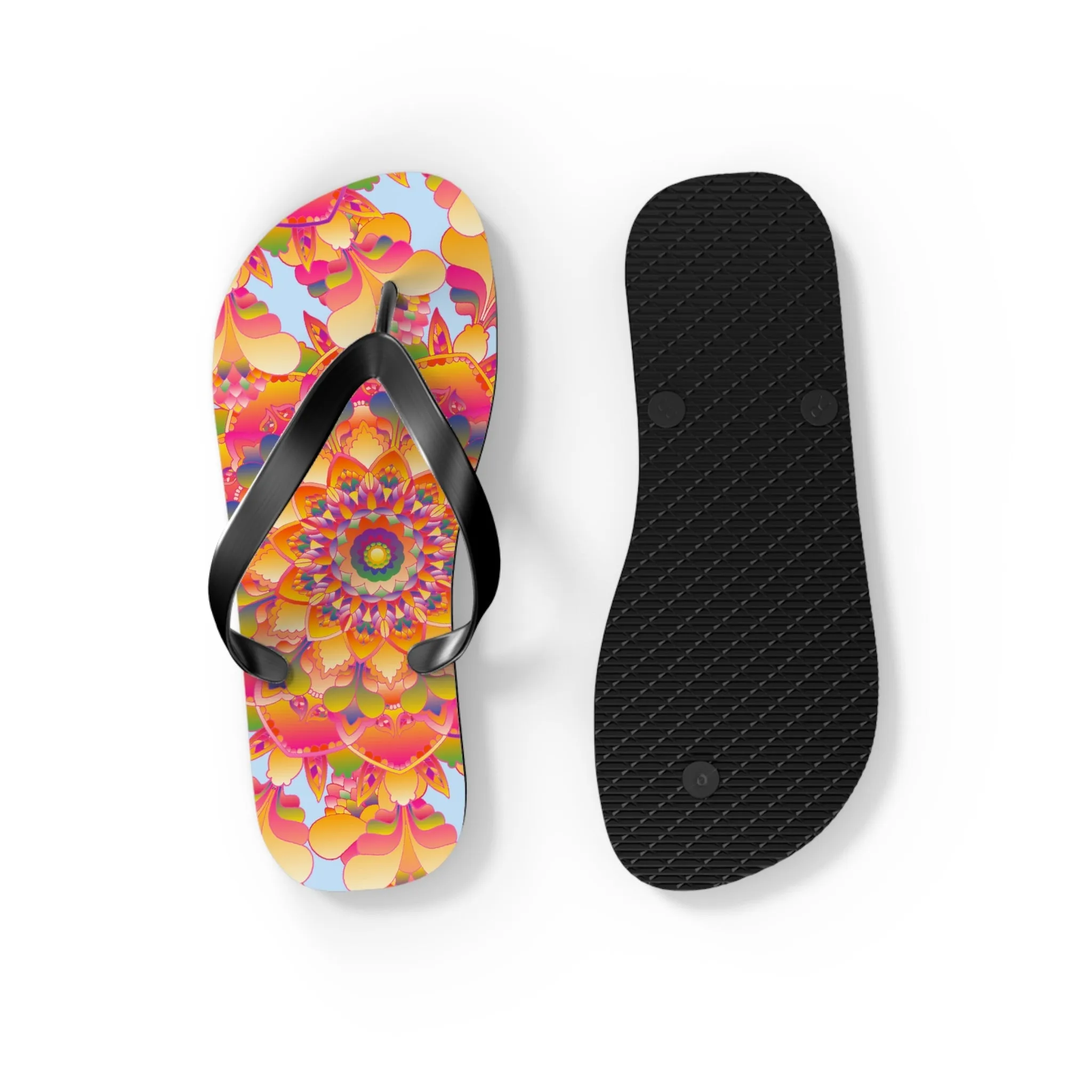 Colorful Boho Mandala Flip Flops