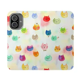 Colorful Cat Confetti Flip Cover Phone Case