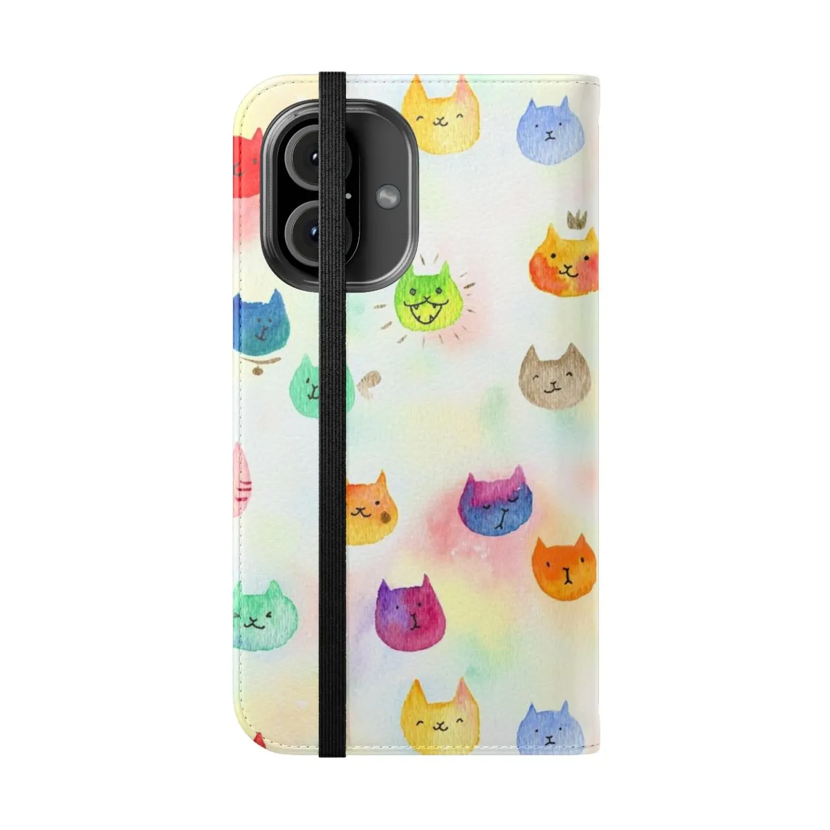 Colorful Cat Confetti Flip Cover Phone Case