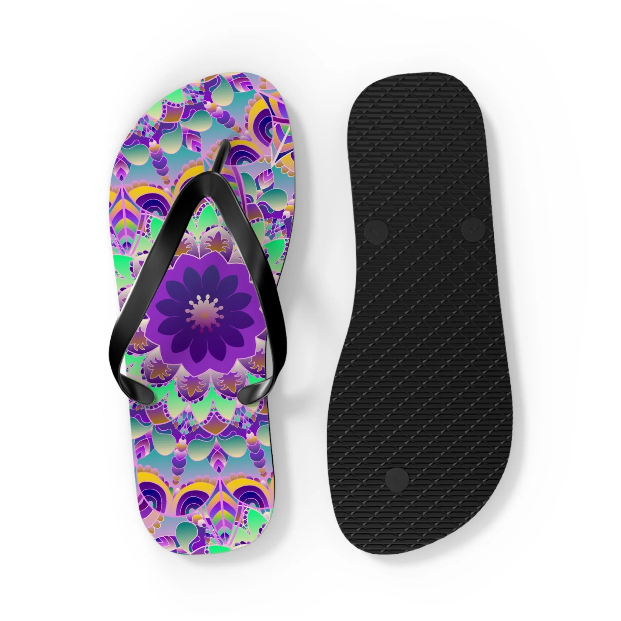 Colorful Mandala Flip Flops for Summer