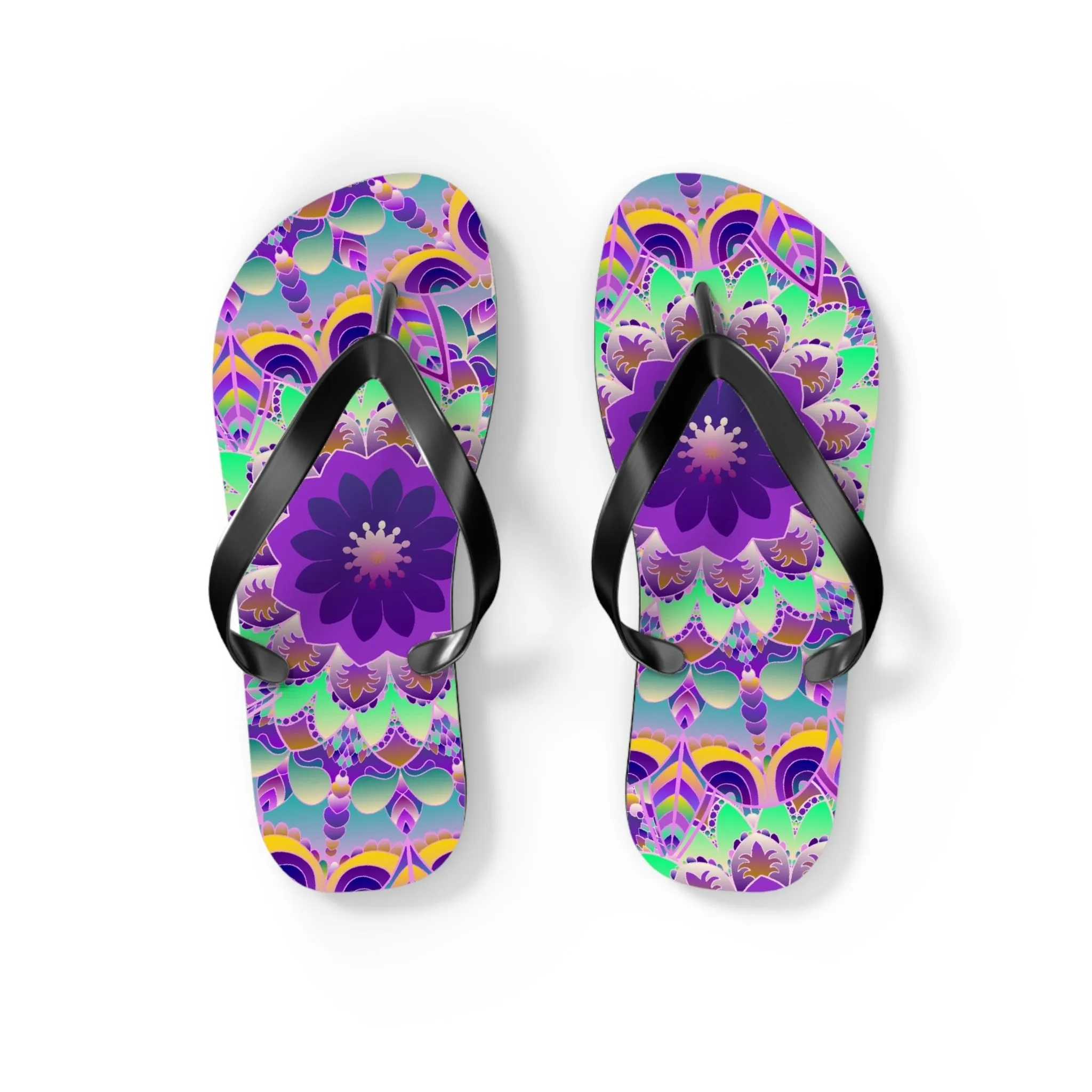 Colorful Mandala Flip Flops for Summer